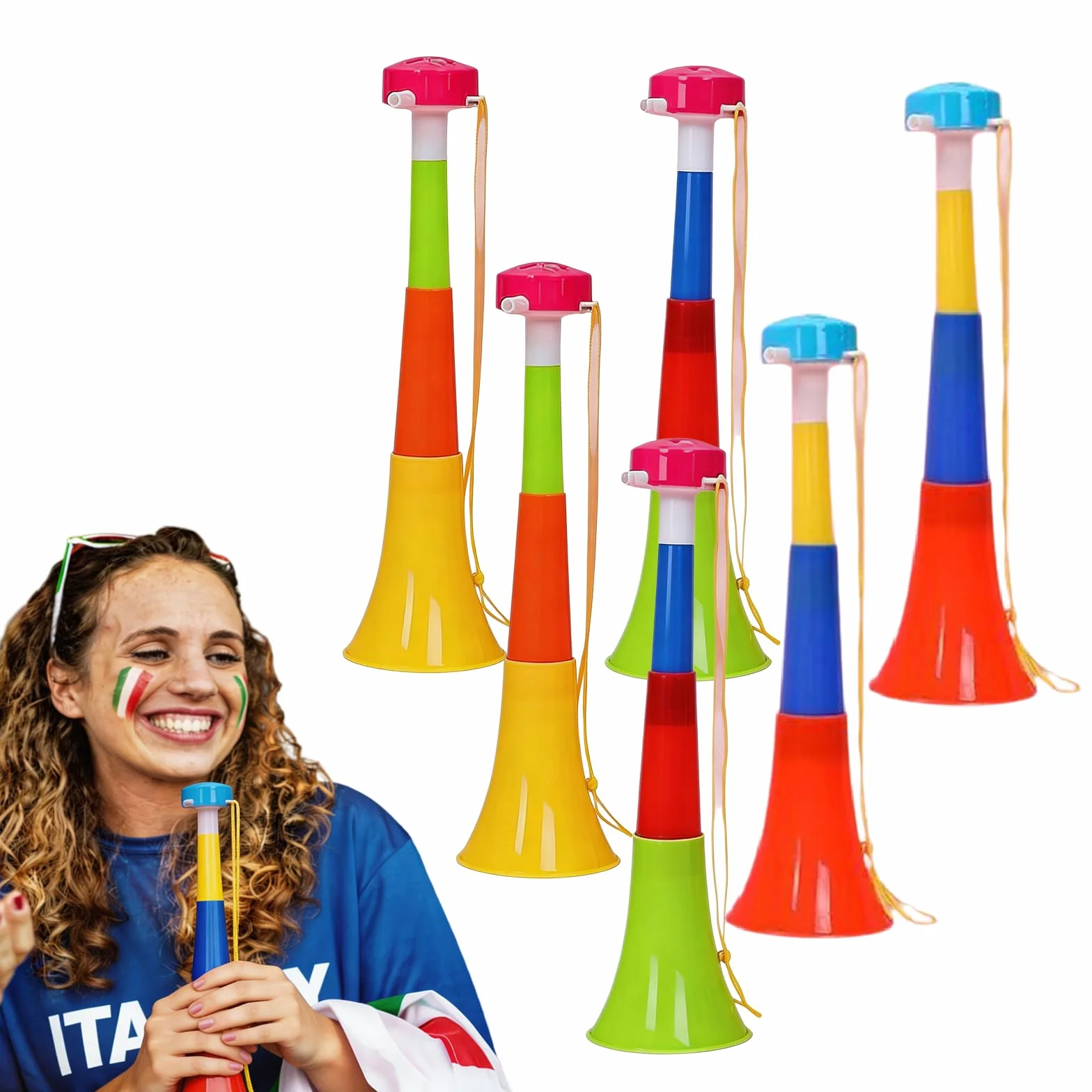 Vuvuzela Bocinas ABS Fuertes Fanfarrias Fútbol Estadio Festivales Deportivos Torneos Baloncesto
