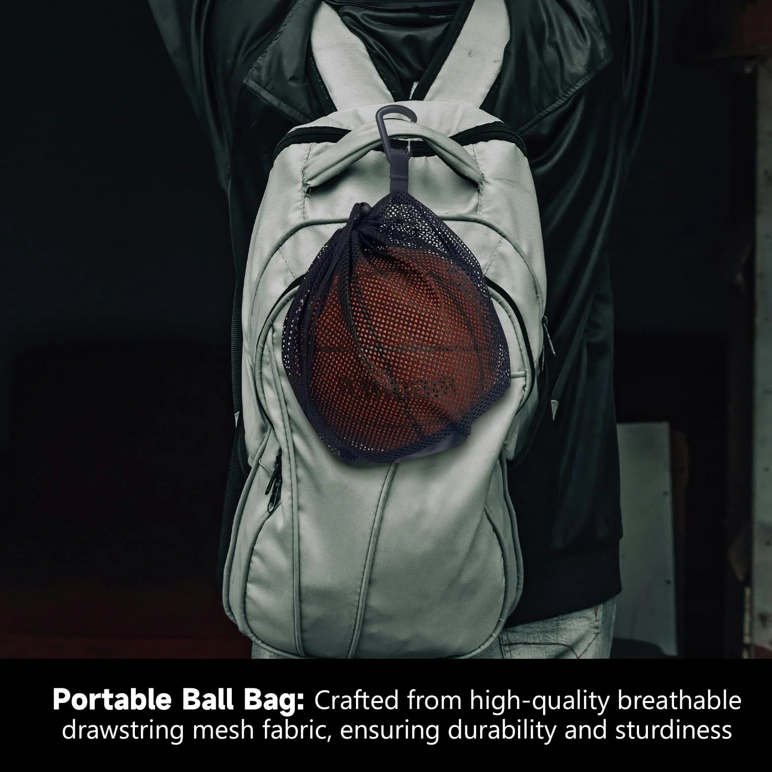 Mochila Red para Balón de Fútbol Talla 5 con Bomba de Aire y Aguja, Bolsa Plegable Deportiva