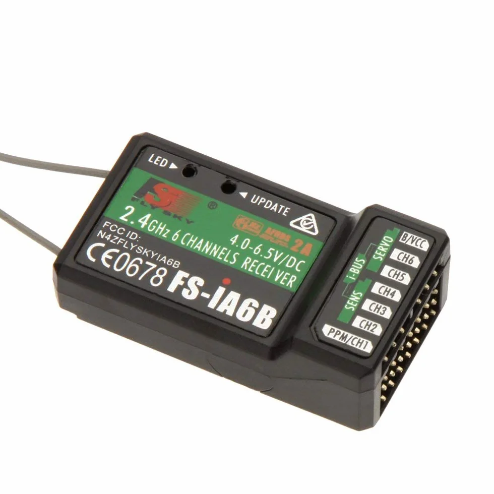 Salida PPM de Receptor de 6 Canales, con transmisor Flysky i4 i6 i10 Compatible con Puerto iBus, para Control Remoto 2.4G Flysky FS-iA6B