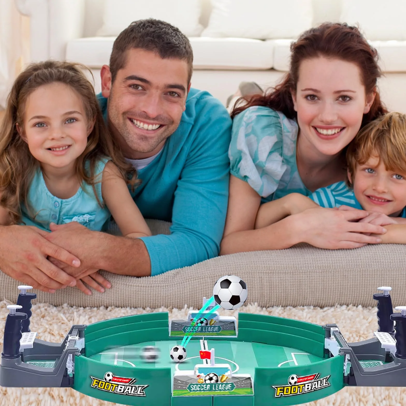 Futbolín de Mesa Familiar Mini | Juego Interactivo para Padres e Hijos | Juguete para Niños 3+ y Adultos | Montaje Fácil | Kit Compacto