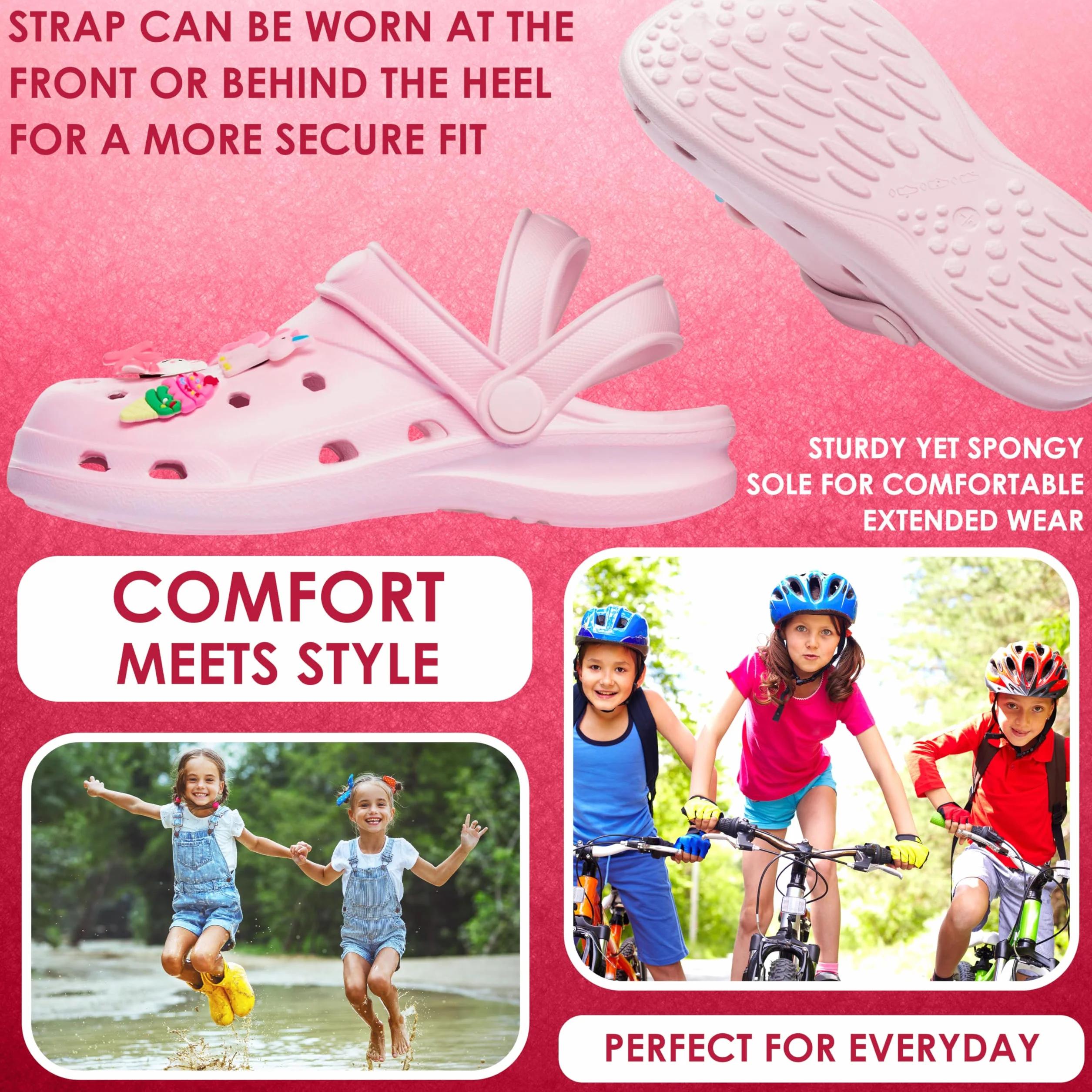 CityComfort Zuecos Niña con Charms Removibles Playa Piscina