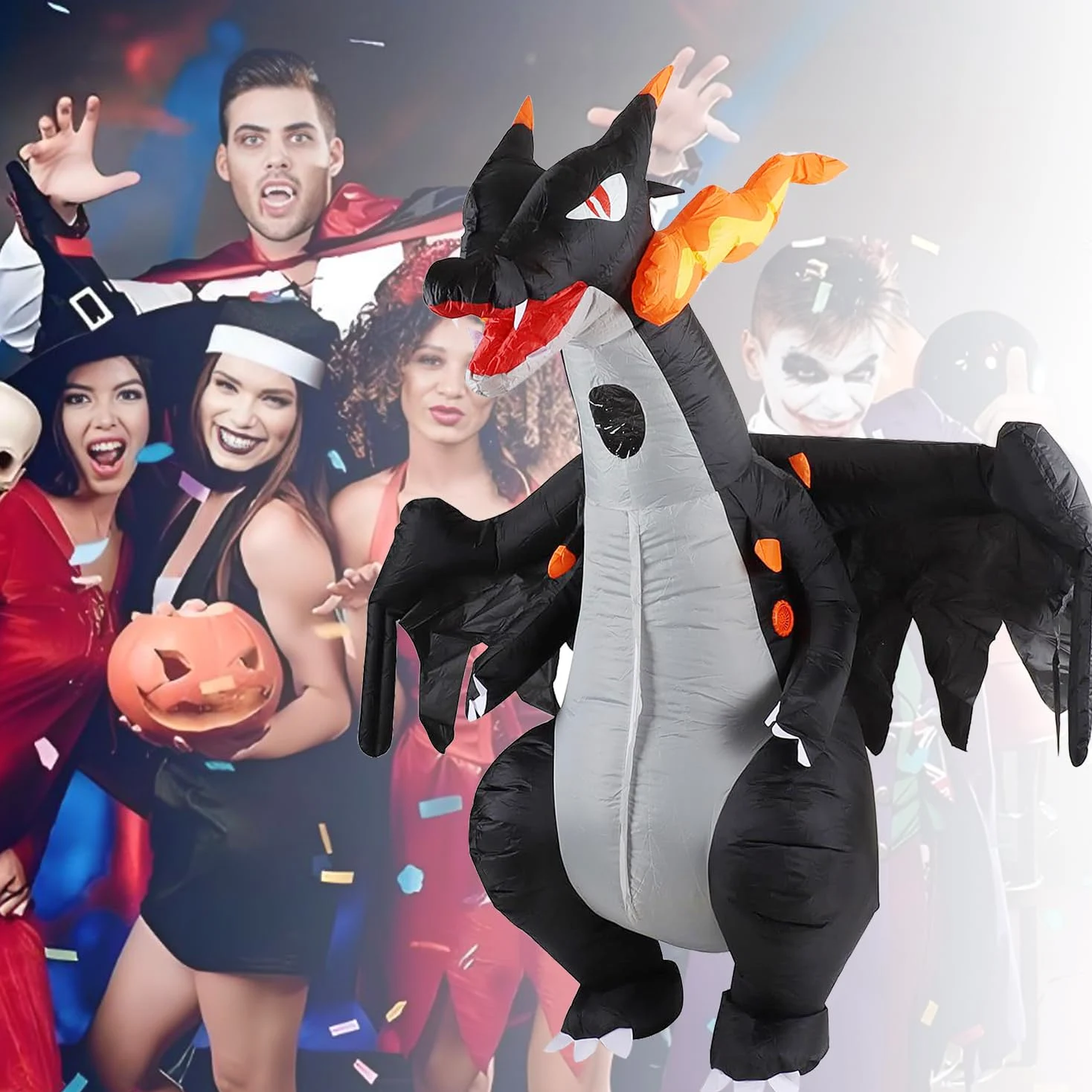 FXICH inflable Dinosaurier Kostüm Charizard Erwachsene Air Blow up divertido vestido de lujo fiesta adulto Halloween Kostüm