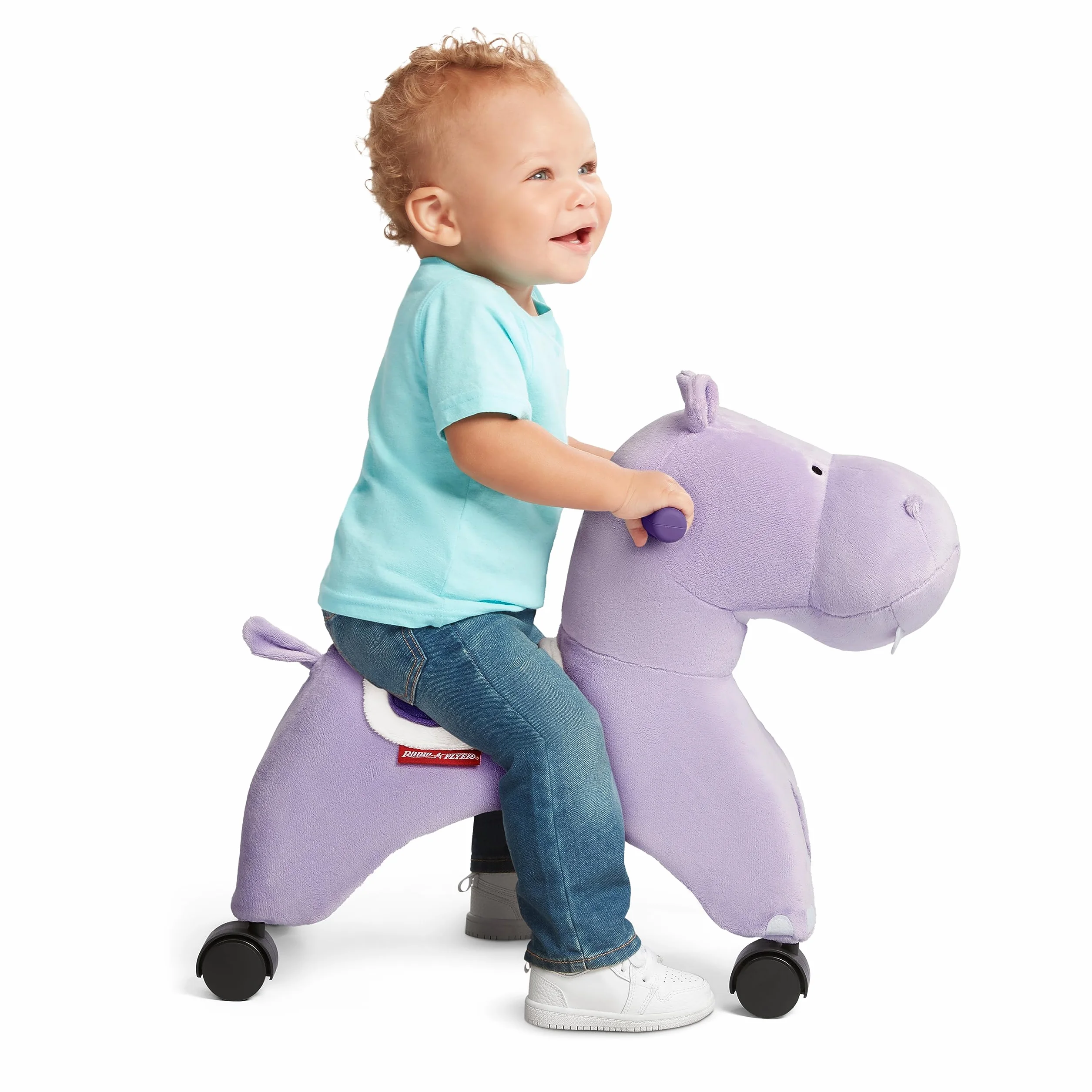 Radio Flyer Holly The Rolling Hippo, Juguete Morado correpasillos para niños pequeños de 1 a 3 años