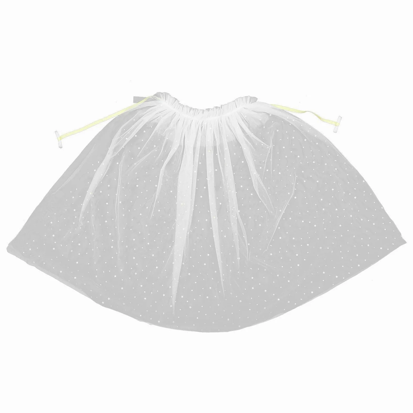 Mikikit Capa de Gasa Color Marfil para Niñas, Disfraz de Cosplay Transpirable y Cómoda de Poliéster y Algodón para Fiestas de Cumpleaños y Disfraces Infantiles