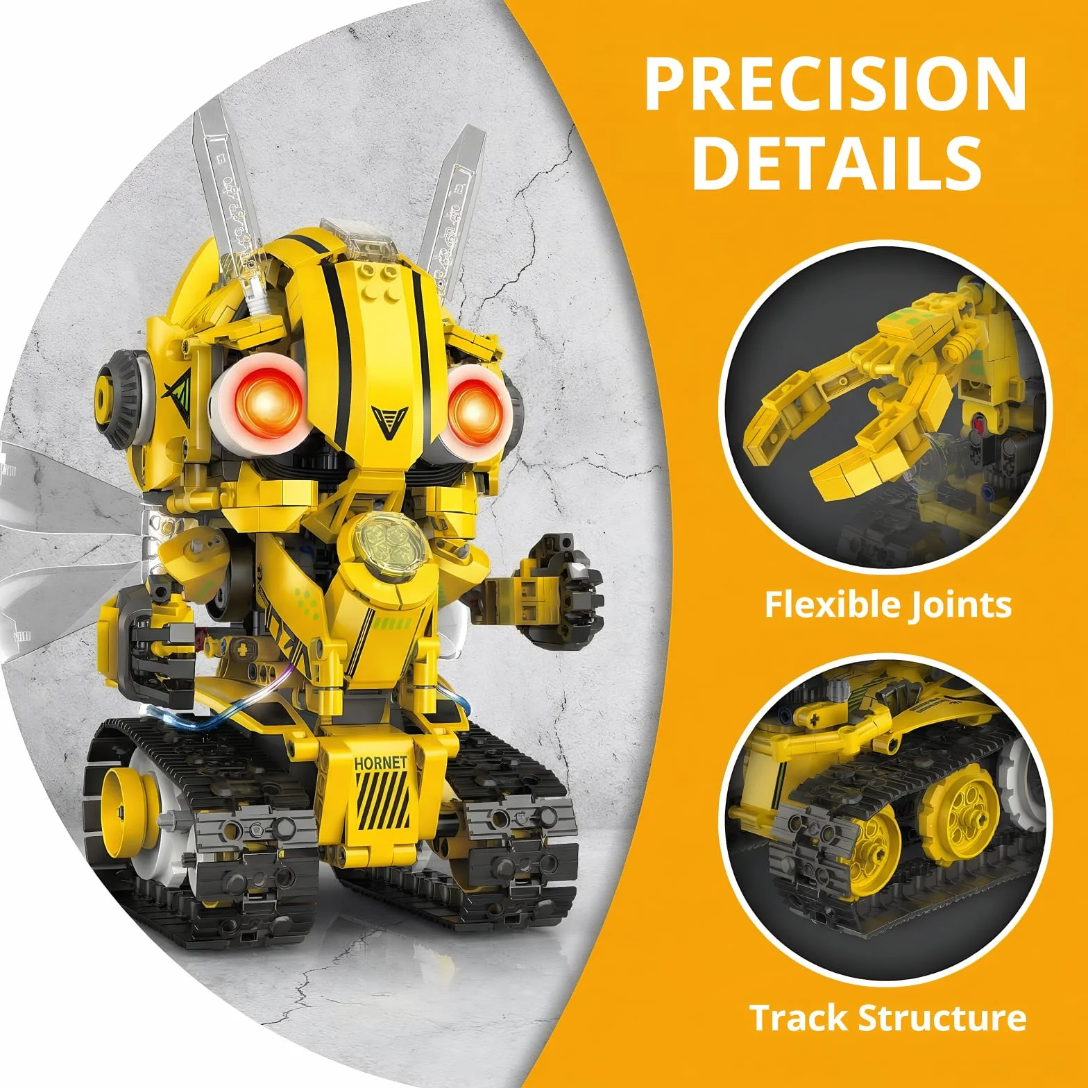 Robot Niños 5-en-1 673 Piezas Servomotor LED – App RC Batería Recargable | Kit Robótica Stem Regalo Niño 8-14 Años Combate Robot Teledirigido