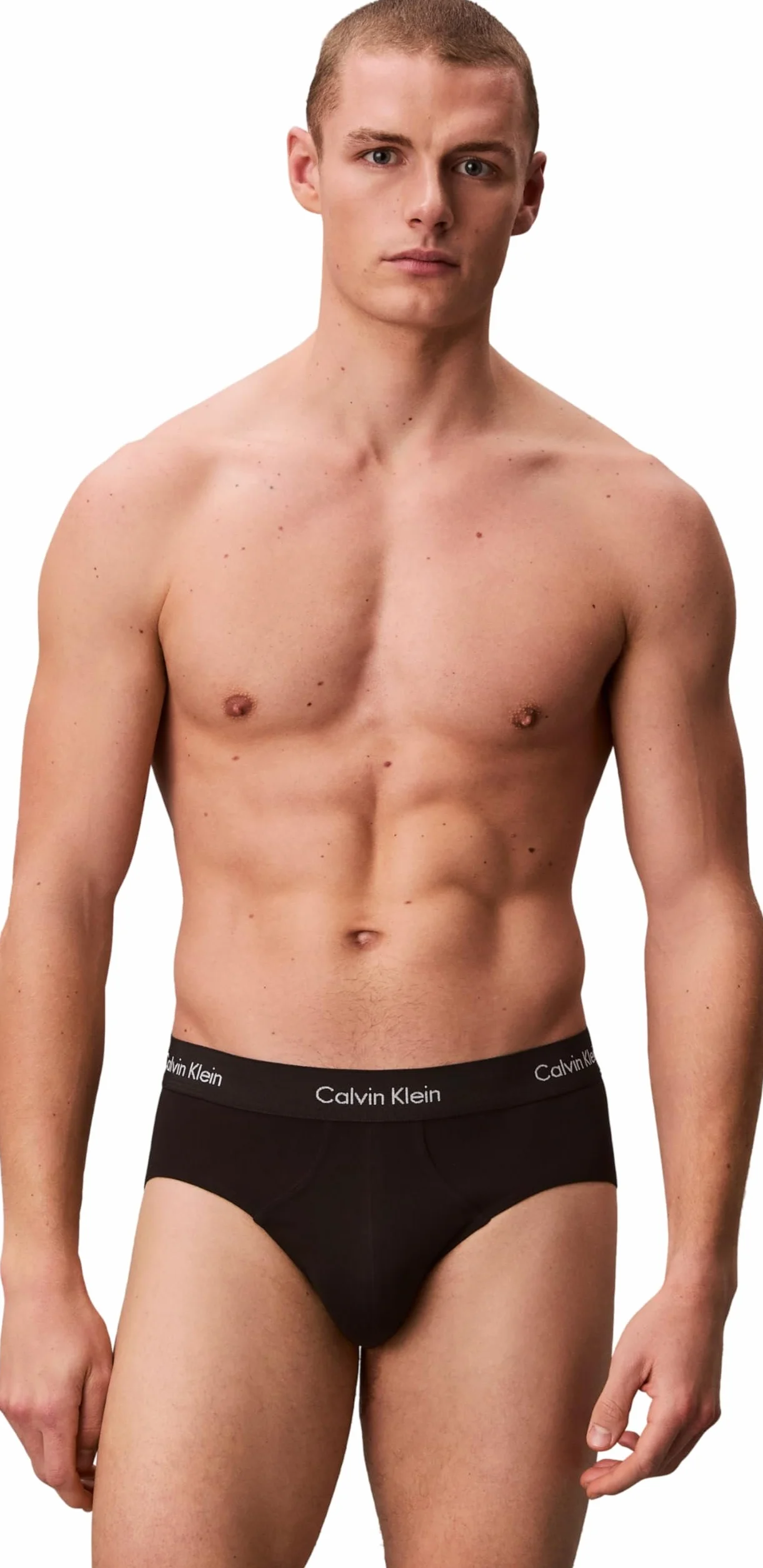 Calvin Klein Pack de 3 Calzoncillos Hip Brief para Hombre Algodón Elástico