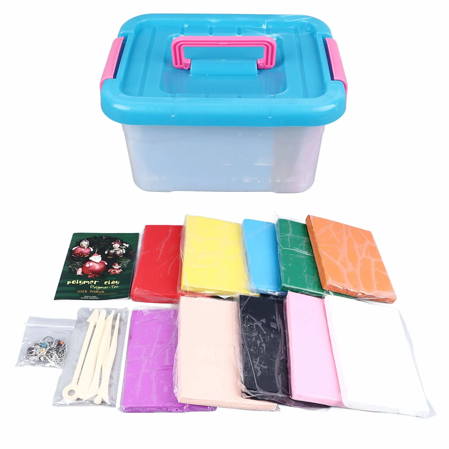 Generic Juego de Arcilla de Modelado de 10 Colores, 250g Cada, Kit de Arcilla Polimérica Suave No Tóxica con 5 Herramientas de Escultura para Niños, Aprendizaje DIY