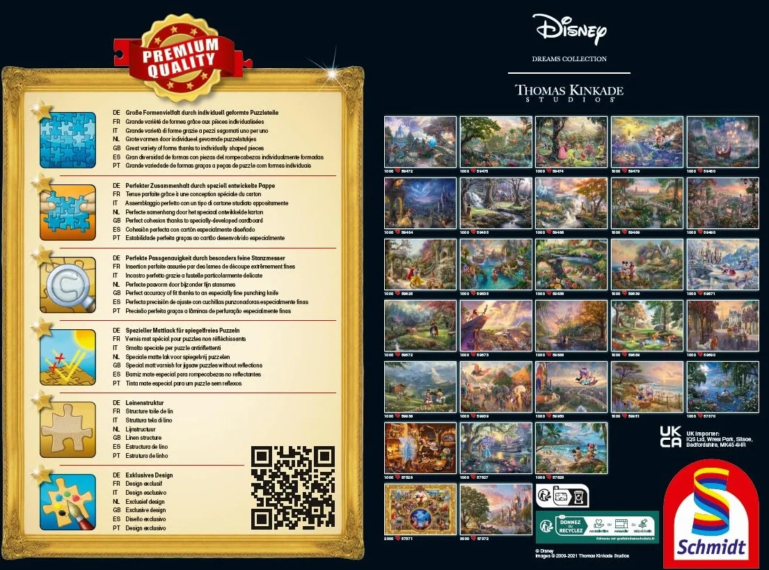 Schmidt Spiele 59480 Disney Rapunzel Thomas Kinkade Repelsteeltje Jigsaw Puzzle, Multi-Colour, 1000 stukjes