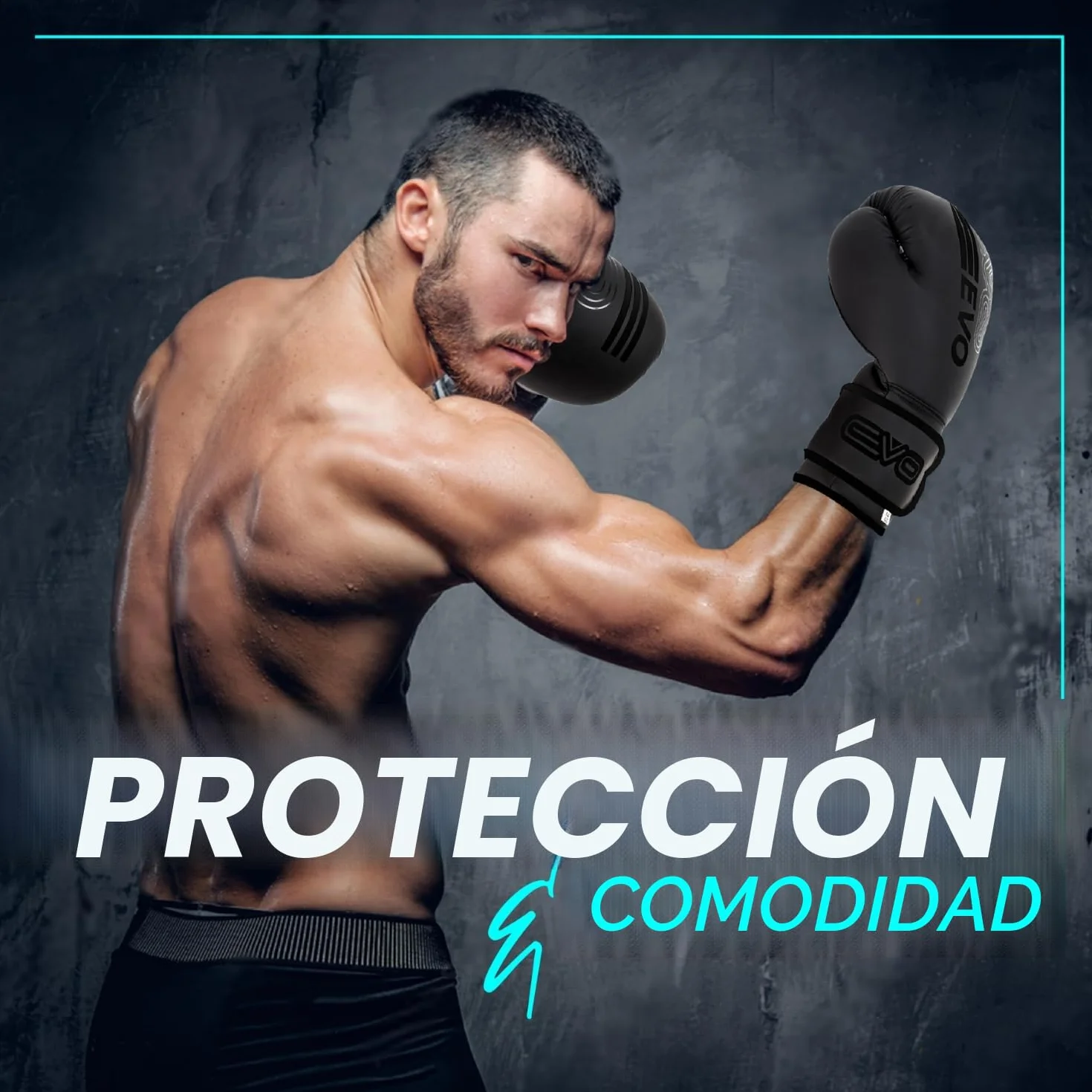 EVO Fitness Guantes Boxeo MMA Muay Thai Kick Boxing Entrenamiento Sparring Lucha Saco Boxeo