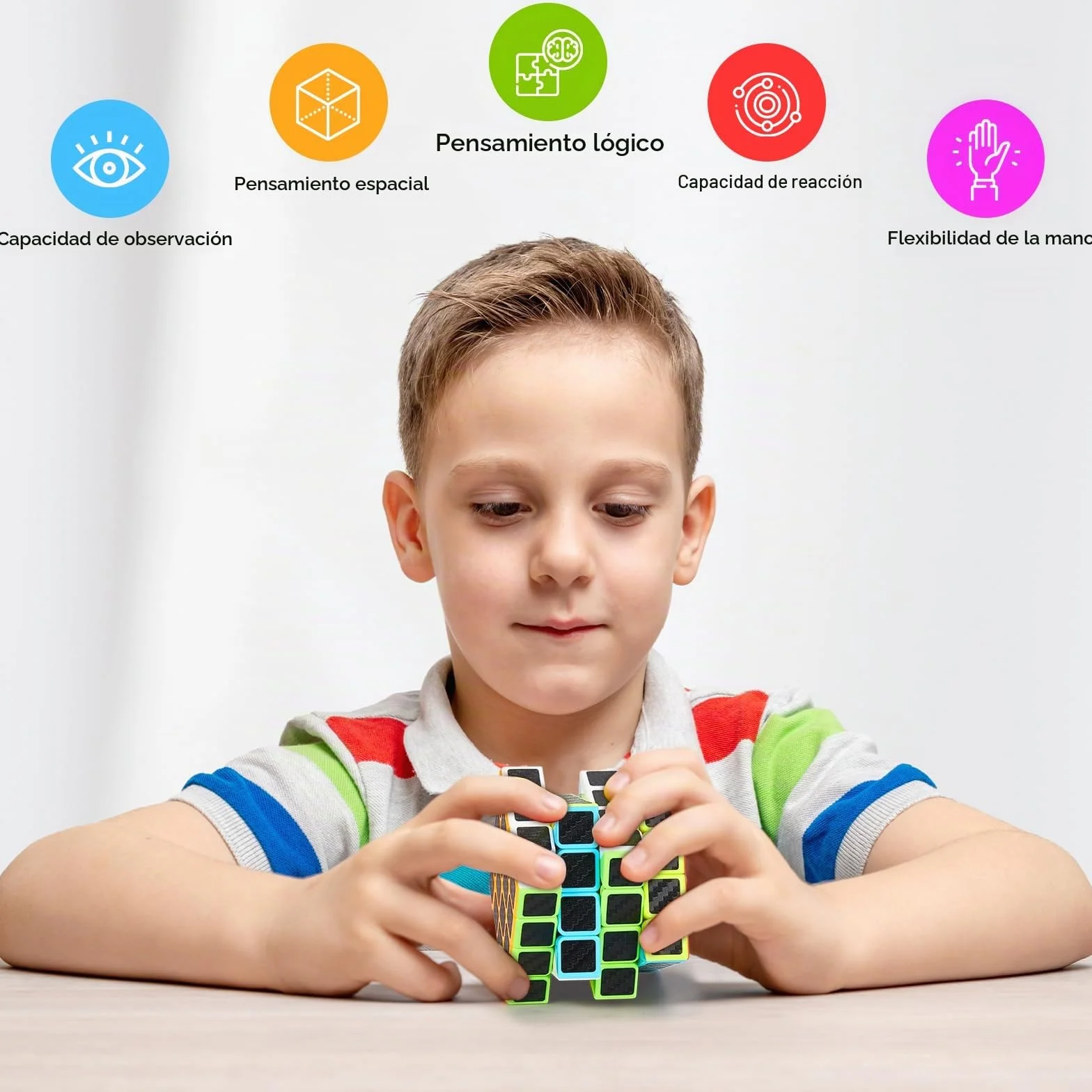 Coolzon Speed Cube Set de Pyraminx + Megaminx + 2x2 + 3x3 + 4x4 Magic Puzzle Cubes 5 Pack Cubo Mágico para Niño Adulto con Adhesivo de Carbono Fibra
