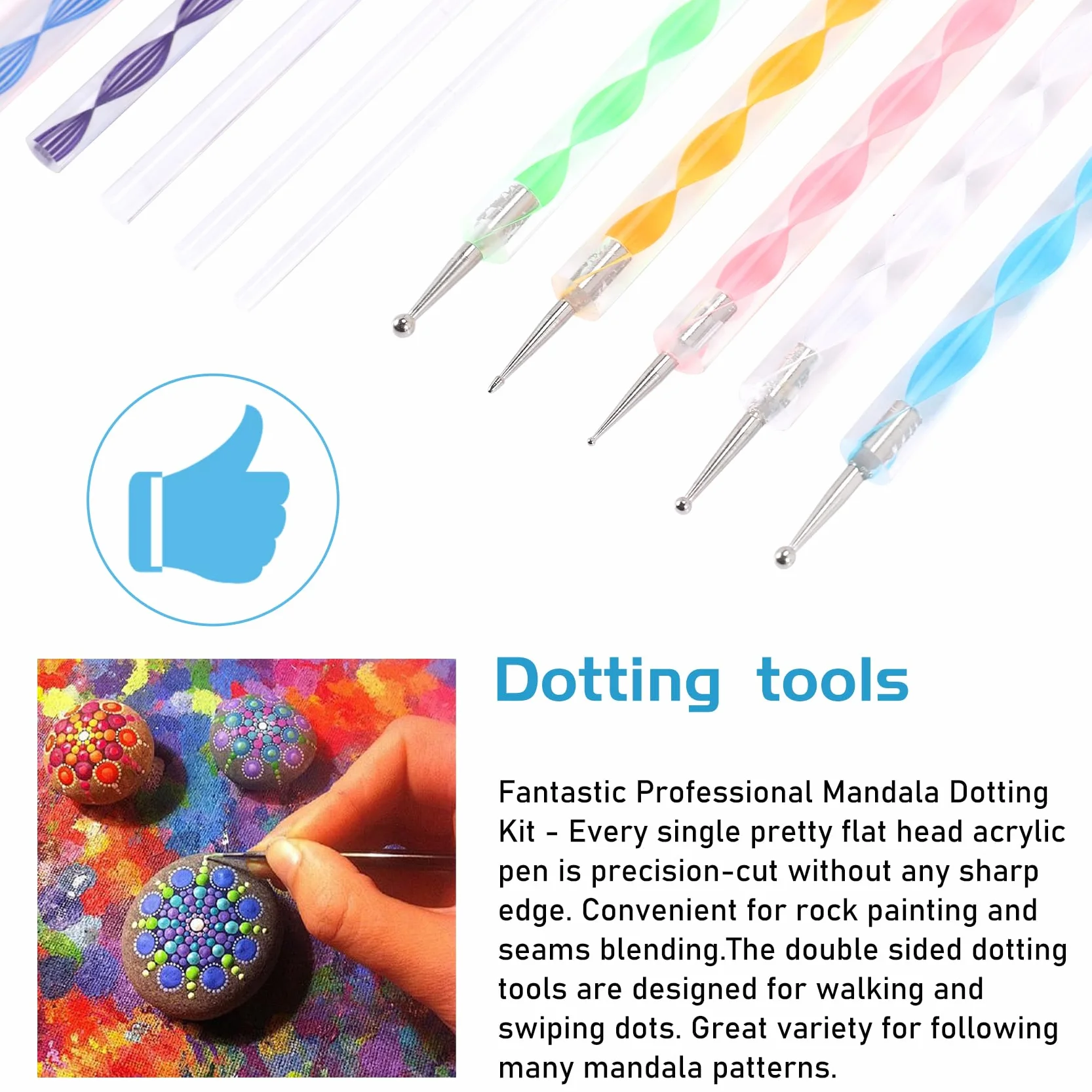 16 piezas Mandala Dotting Herramientas para Pintura Rocas Mandala Plantillas Kit Bola Stylus Arcilla Escultura Herramientas