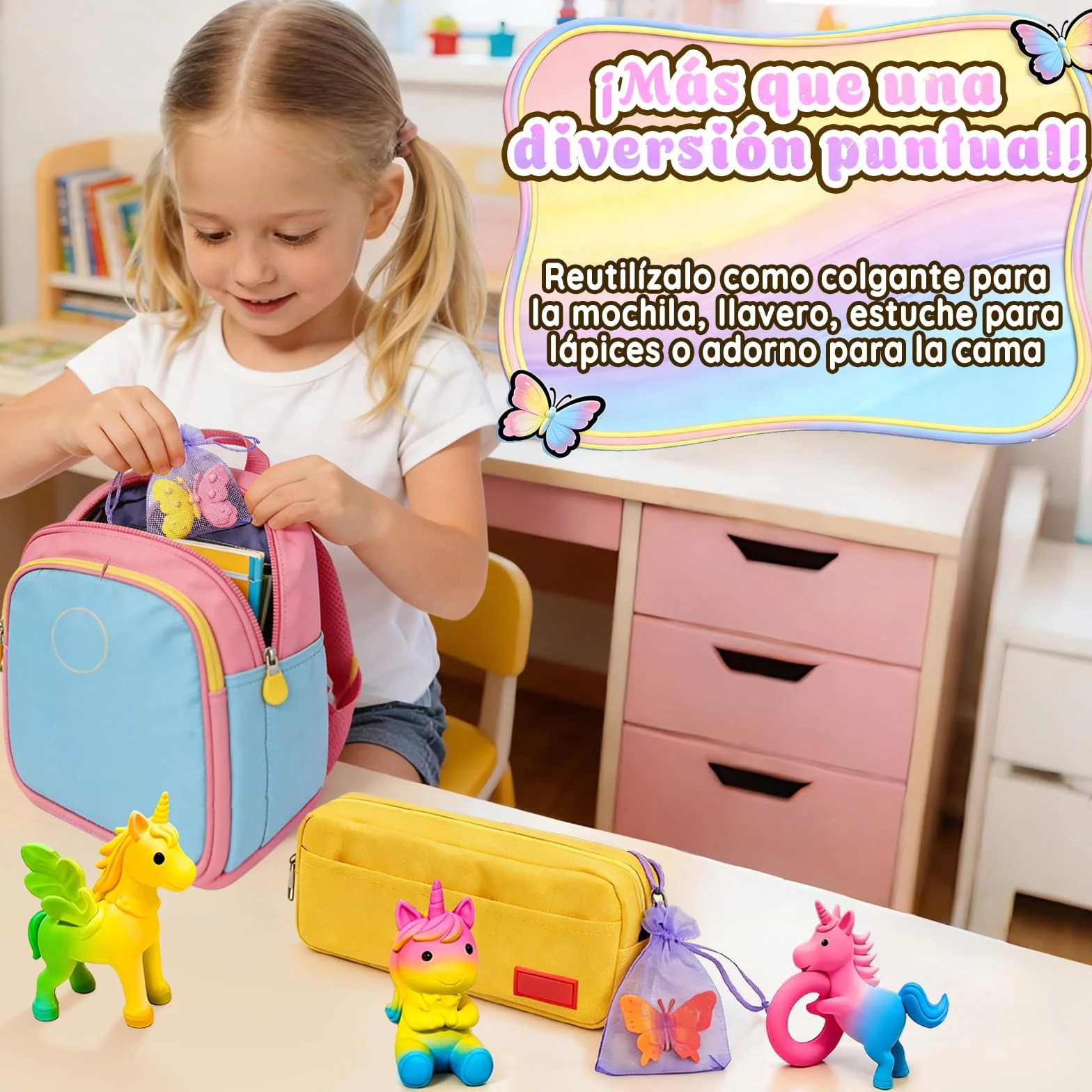 MOMUSE Huevo de Unicornio para Niños 6 PCS, Kit de Manualidades, Regalo Niñas 4 Años, Regalos de Pascua, Regalos para Fiestas de Cumpleaños Niñas Niños 3 4 5 6 7 8 Años