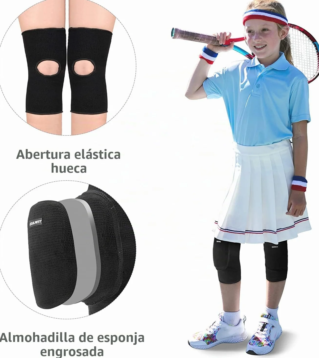 Rodilleras Voleibol Proteccion para Danza Balonmano Futbol Gym MTB