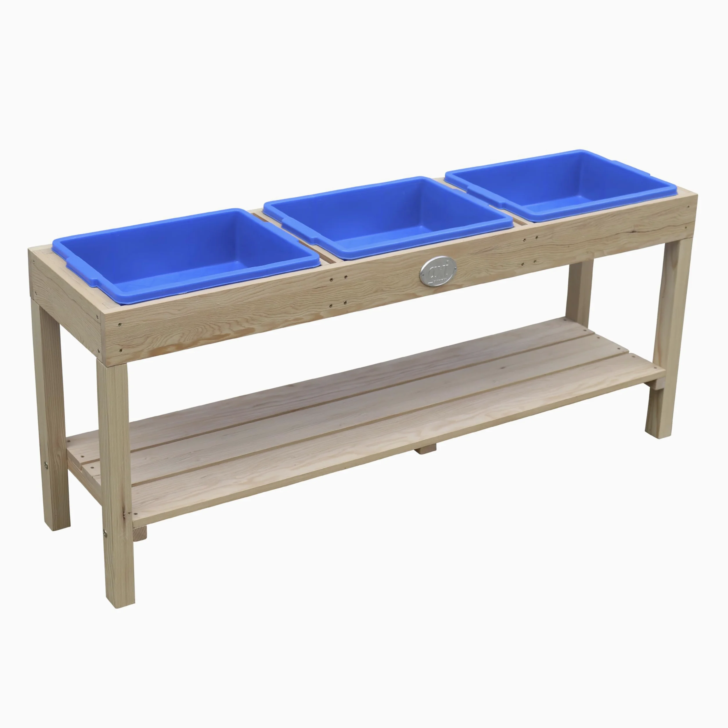 AXI Mesa de Madera para Arena y Agua | Mesa de Arena/Mesa de Barro con 3 Contenedores y Estante de Almacenamiento | 124 x 50 cm.