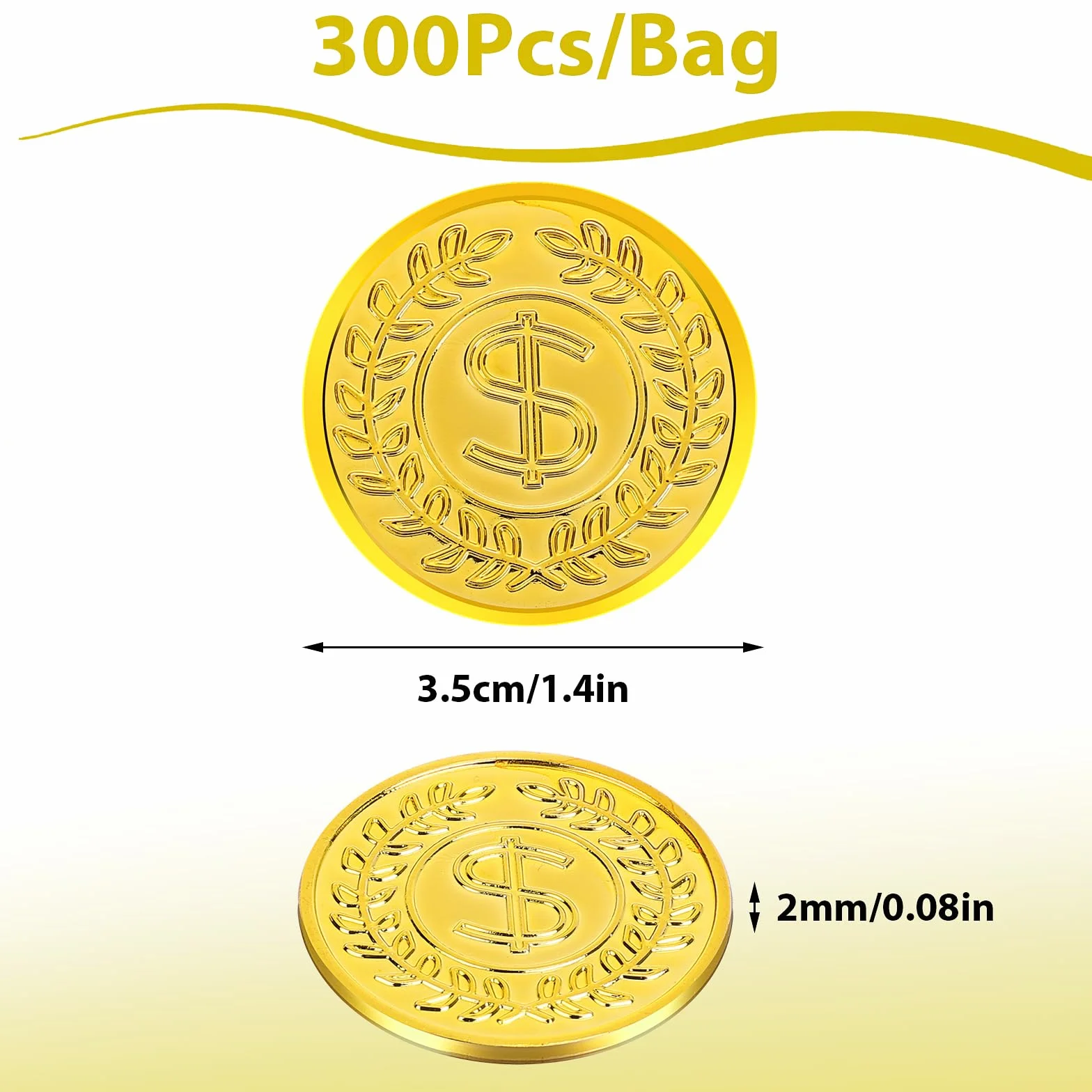 300 monedas de oro de plástico, falsas, tesoro pirata, juego, recuerdos de fiesta, profesores, recompensa en el aula