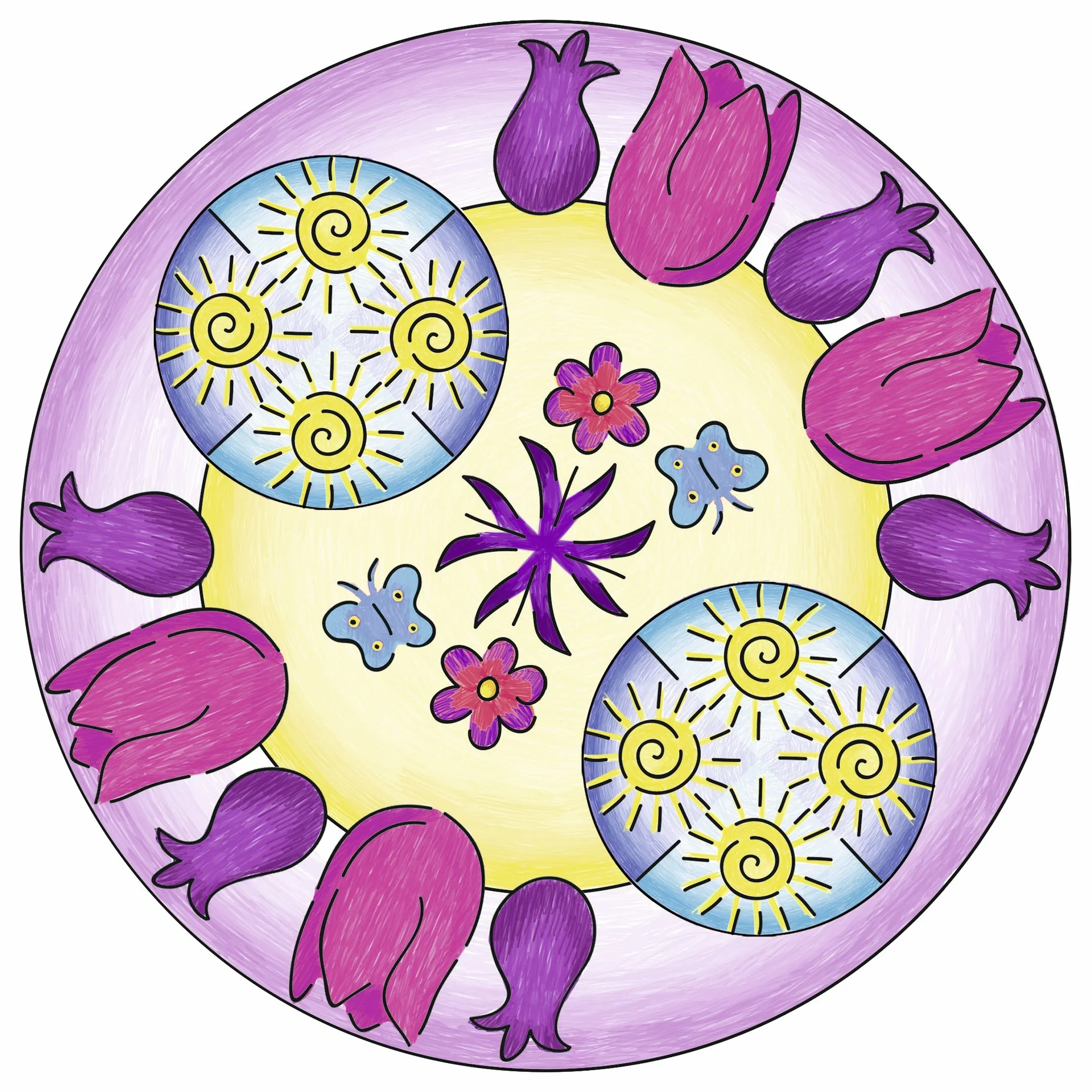 Ravensburger - 29809 - Pintura En el número - Flores y Mariposas 2 En 1 Mandala