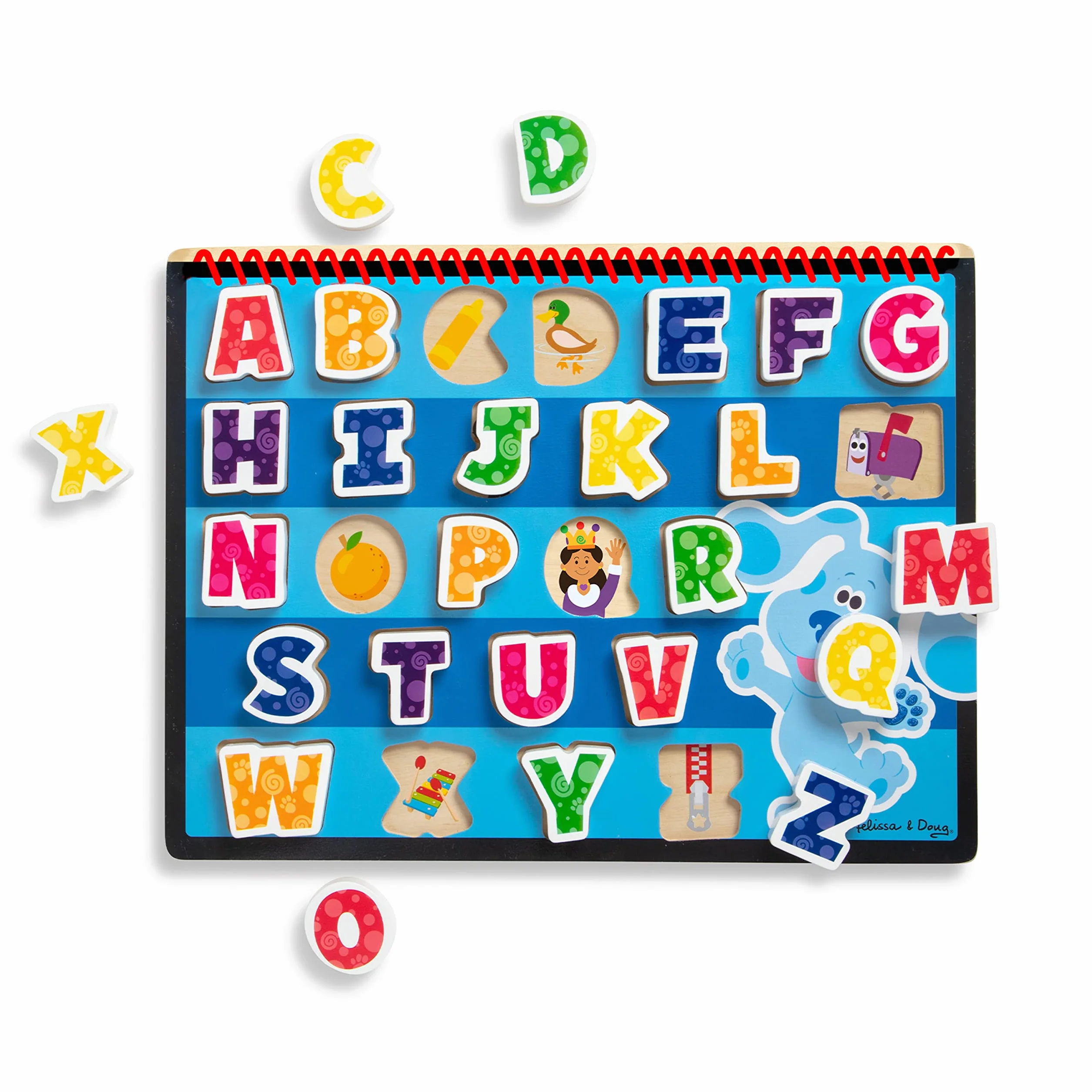 Melissa & Doug Blue's Clues & You! Rompecabezas de Piezas Gruesas de Madera Alfabeto 26 Piezas