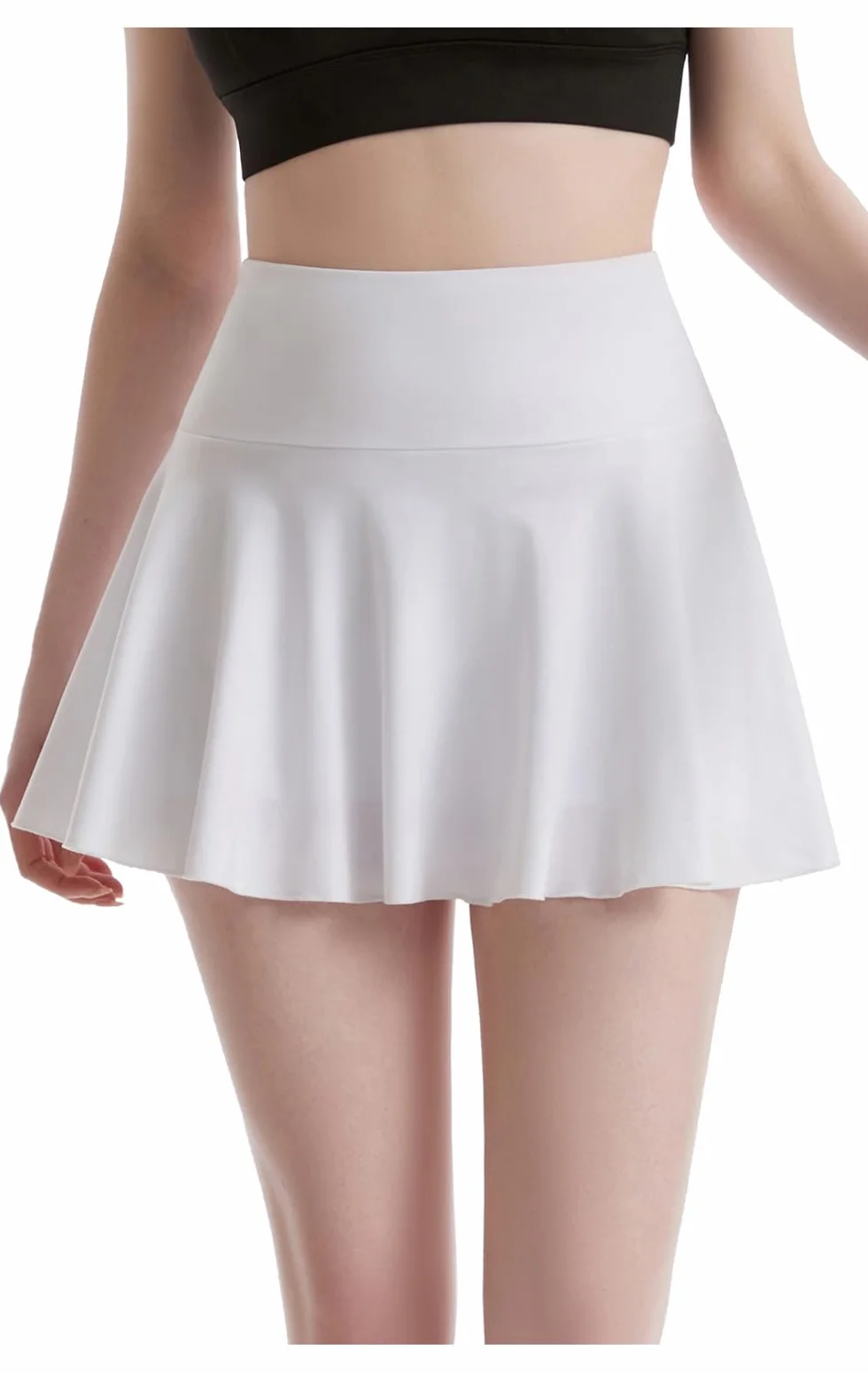 ThreeH Media Falda Plisada Mujer Alto Cintura Deportes Tenis con Shorts para Verano