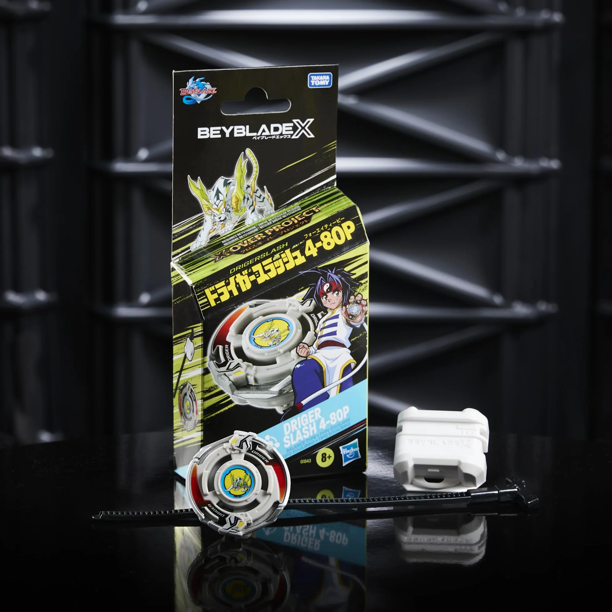 Beyblade X X-Over Project Driger Slash 4-80P Kit Inicial con Top y Lanzador