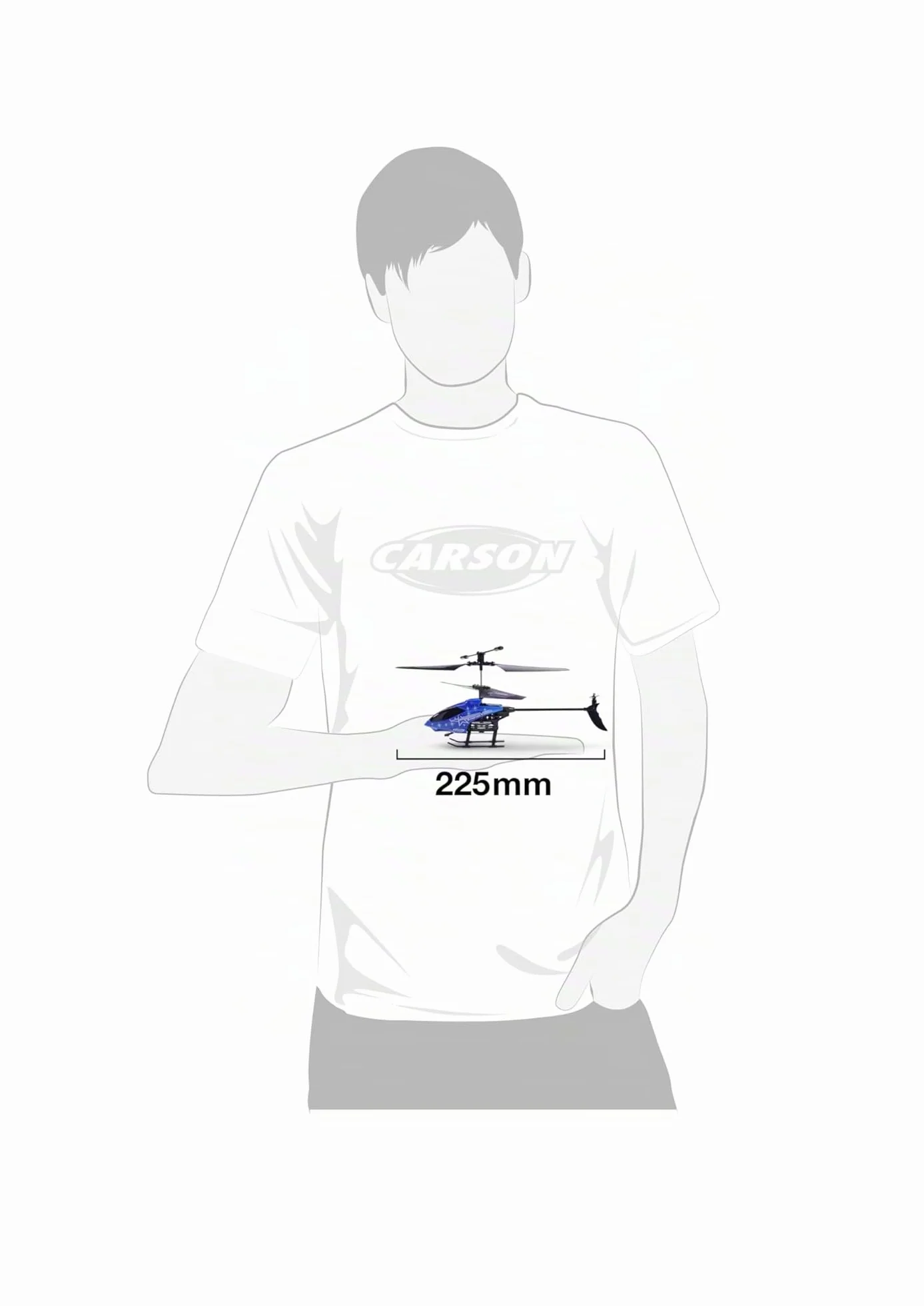 Carson 500507165 Starter Tyrann 230 IR 2Ch RTF Night Blue - Helicóptero teledirigido, helicóptero con radiocontrol, para Principiantes, helicóptero radiocontrolado, Juguete teledirigido