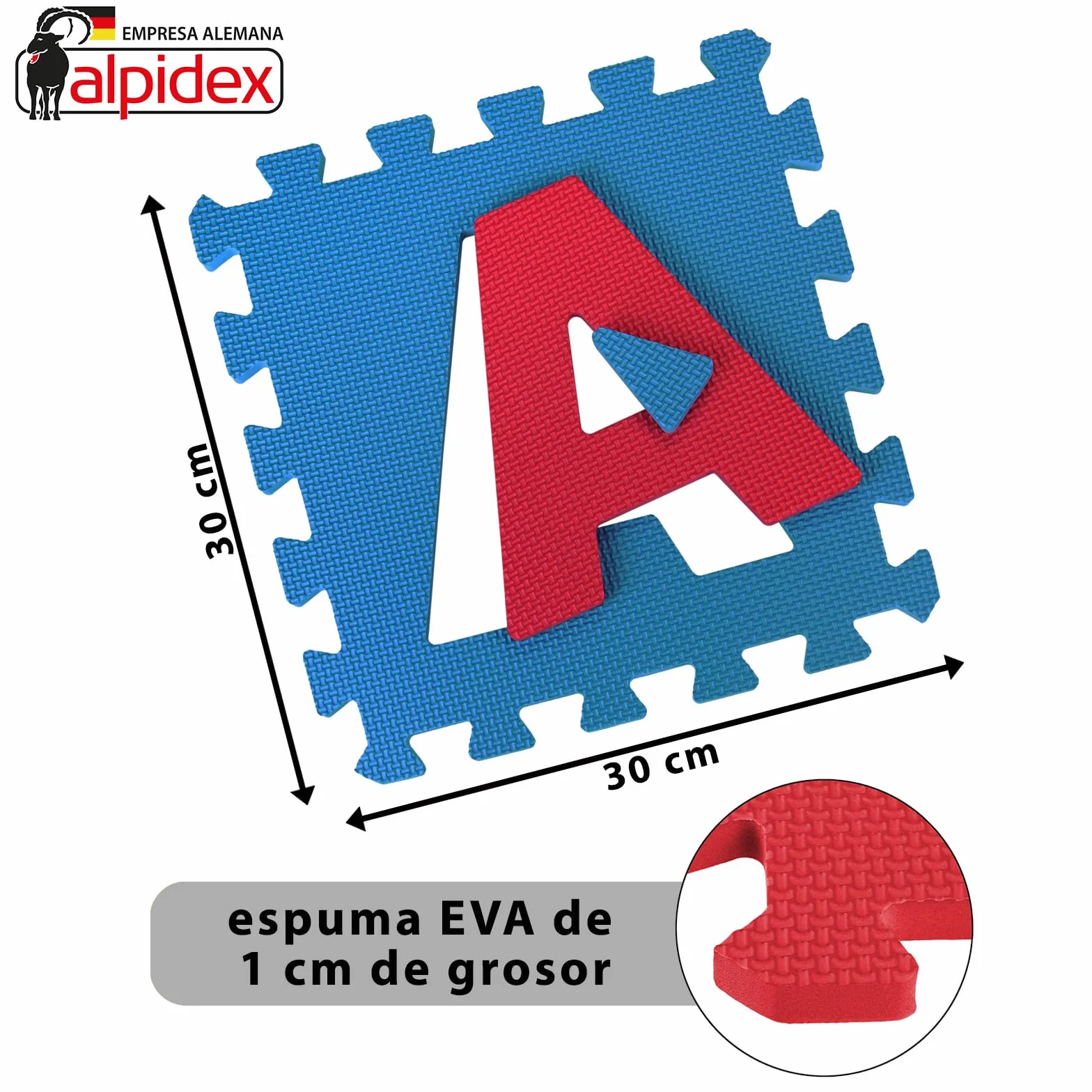 ALPIDEX Alfombra Puzzle Infantil 36 Piezas Goma EVA Letras Números Rompecabezas Colorido