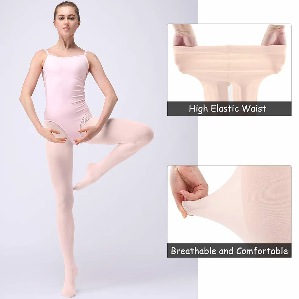 Soudittur Medias de Ballet Danza 90 DEN para Niñas y Mujer Rosa Blanco Negro