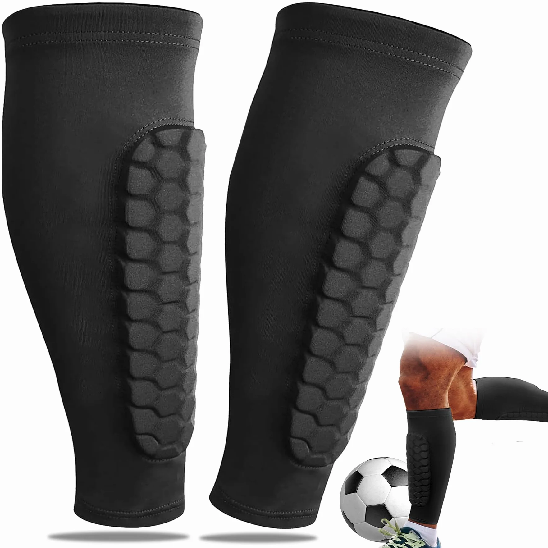 Protectores Tibias de Fútbol Espinilleras para Esquiar Funda Protección Pantorrillas Baloncesto Deportes