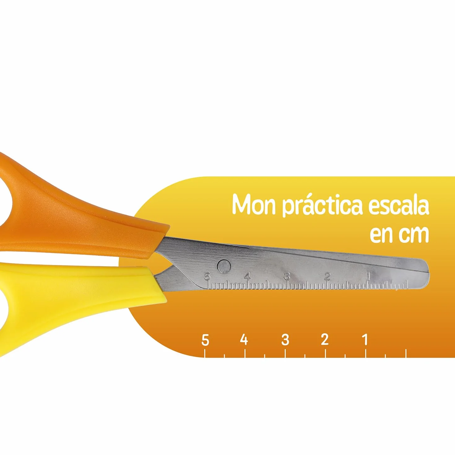 Westcott Tijeras para niños zurdos amarillas | Tijeras con escala integrada de 5 cm | Tijeras para manualidades de 13 cm (5") ideales para manos infantiles | Punta redondeada | E-21593 00
