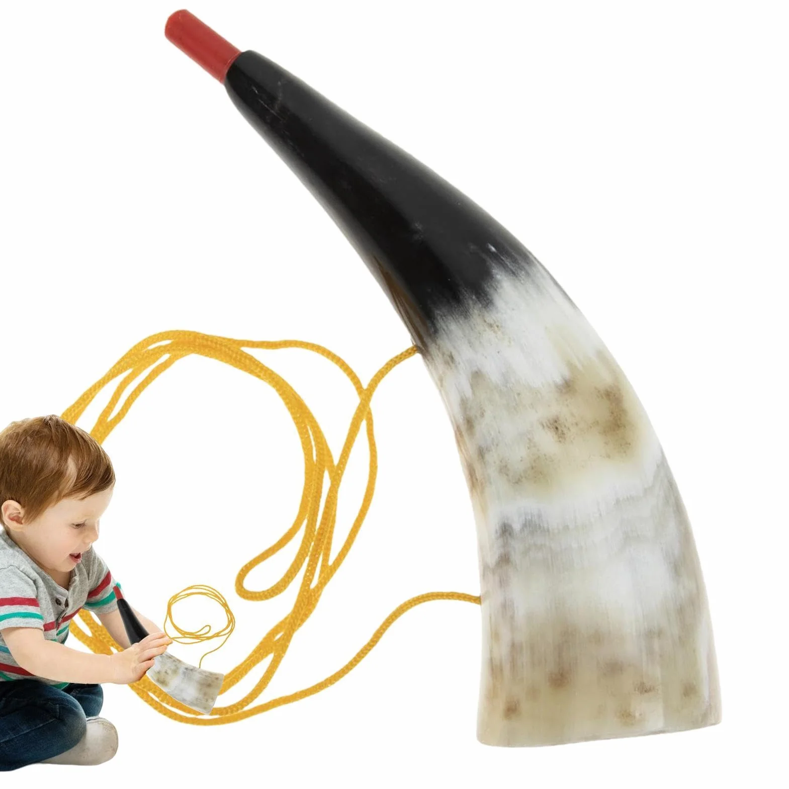 De Cuerno Vikingo, Accesorio Musical Portátil para Trompeta De Al Aire Libre | Construcción De Bocina Pulida Natural De 210 G, Equipo De Efectos De Sonido Animador Juegos De