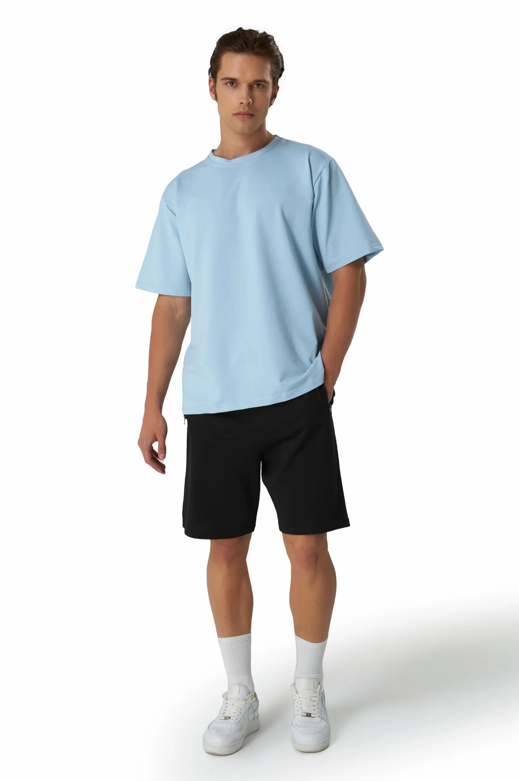Smith & Solo Pantalones cortos deportivos para hombre de algodón para correr fitness entrenamiento tenis