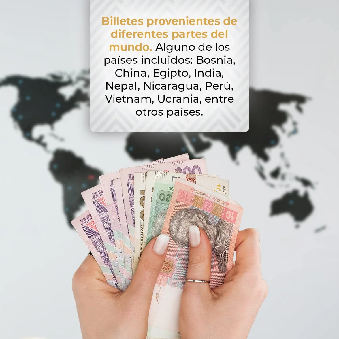 IMPACTO COLECCIONABLES | Colección de 100 Billetes Auténticos del Mundo - Sin Repeticiones, Desmonetizados y de Diversos Países | Ideal para Coleccionistas, Incluye Certificado de Autenticidad