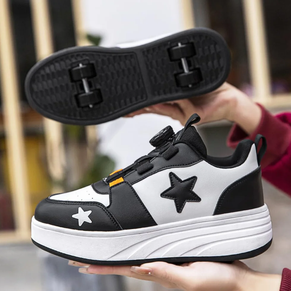 Zapatos con Ruedas Mateju para Niños y Niñas, Patines Retráctiles 4 Ruedas Moda