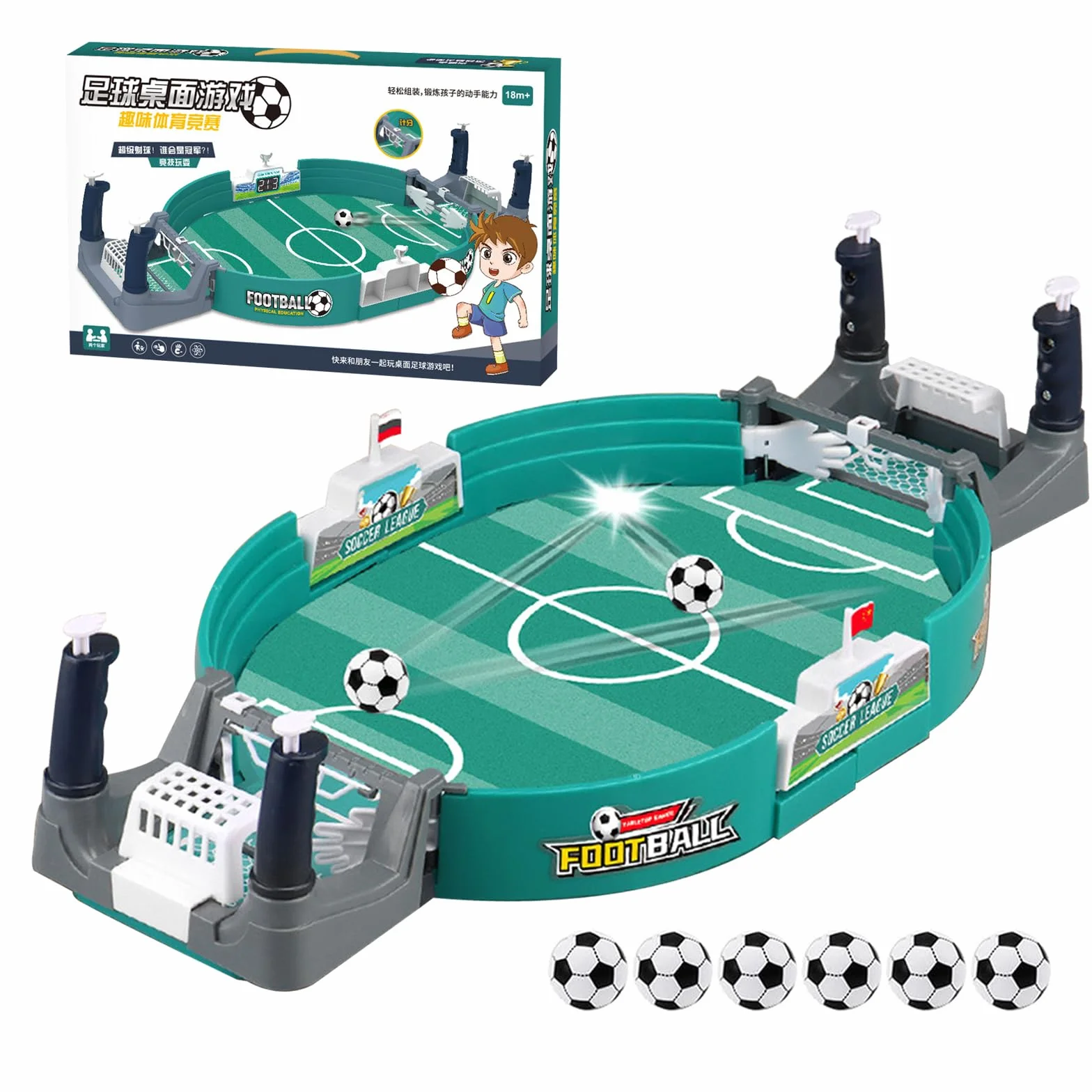 Futbolín de Mesa Familiar Mini | Juego Interactivo para Padres e Hijos | Juguete para Niños 3+ y Adultos | Montaje Fácil | Kit Compacto