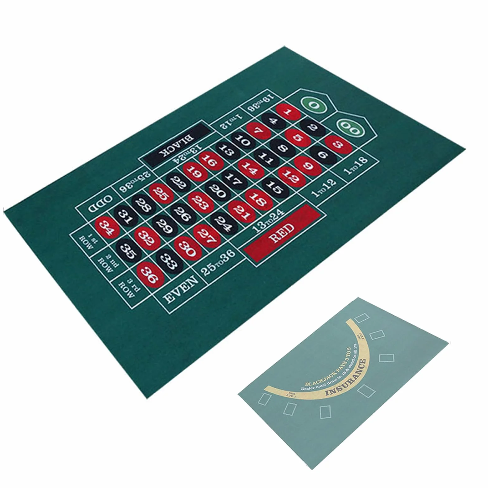 Alfombrilla de póquer para mesa de póquer, alfombrilla de póquer, diseño de doble cara, alfombrilla de fieltro de doble cara, juego de mesa de fieltro, 60 x 90 cm (A)