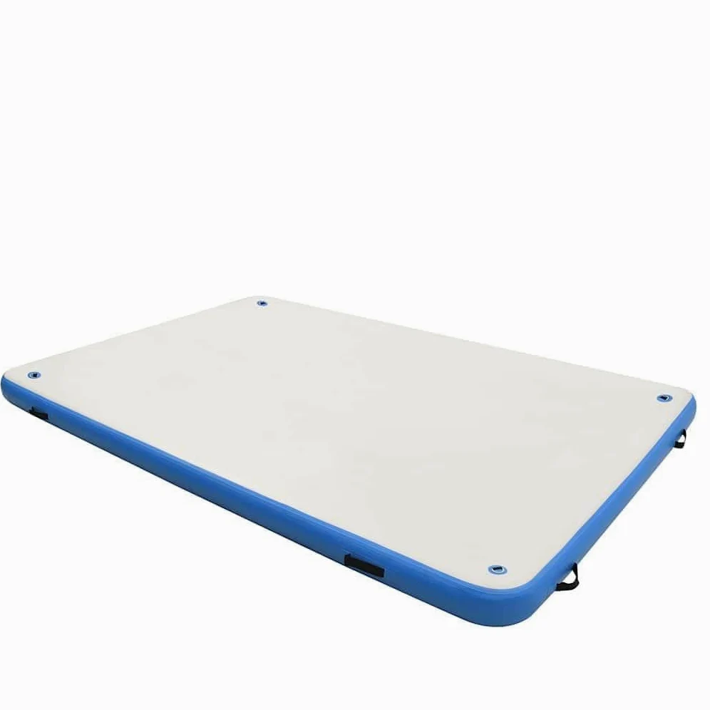 Flotador hinchable azul blanco 300 x 150 x plataforma de piscina ligera y duradera para actividades acuáticas, camping, exteriores, fiestas en el mar, tomar el sol, PVC resistente, incluye