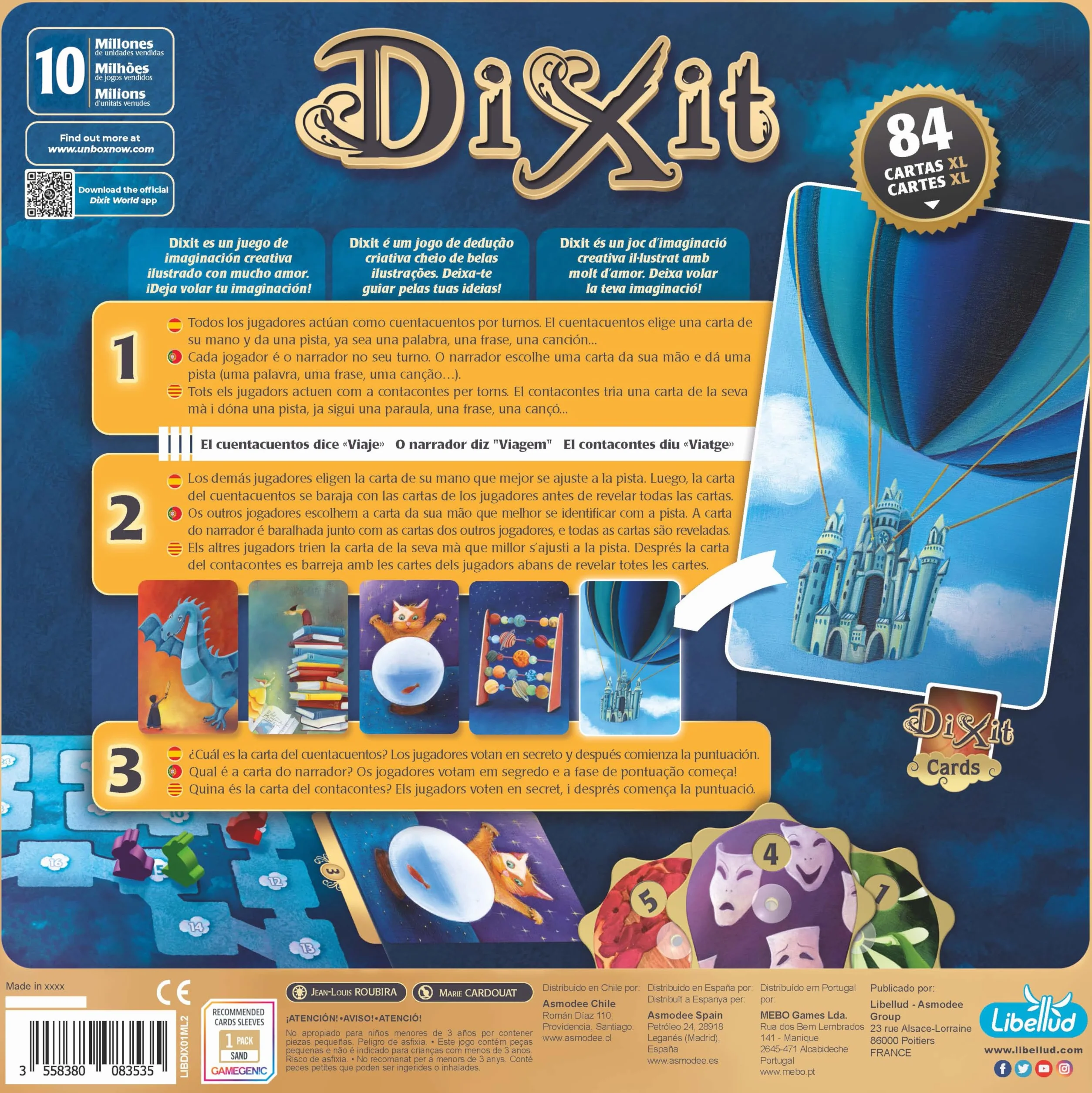 Asmodee Dixit, Una Imagen Vale más Que mil Palabras, Juego de Imaginación y Creatividad Ganador de Varios Premios, A Partir de 8 Años, De 3 a 8 Jugadores, 30 Minutos por Partida, Español