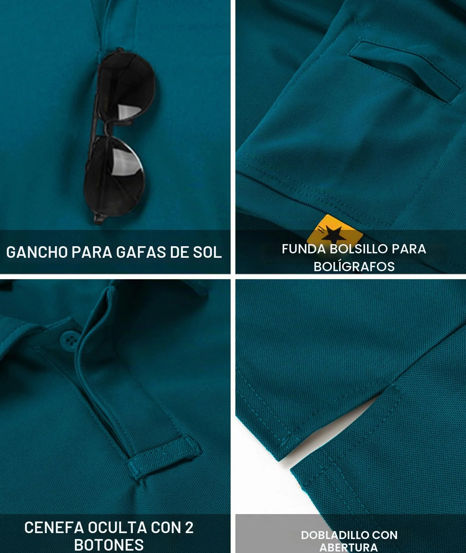 Jacketown Polo Manga Corta para Hombre Secado Rápido Transpirable Tenis Golf Camisa Deportiva