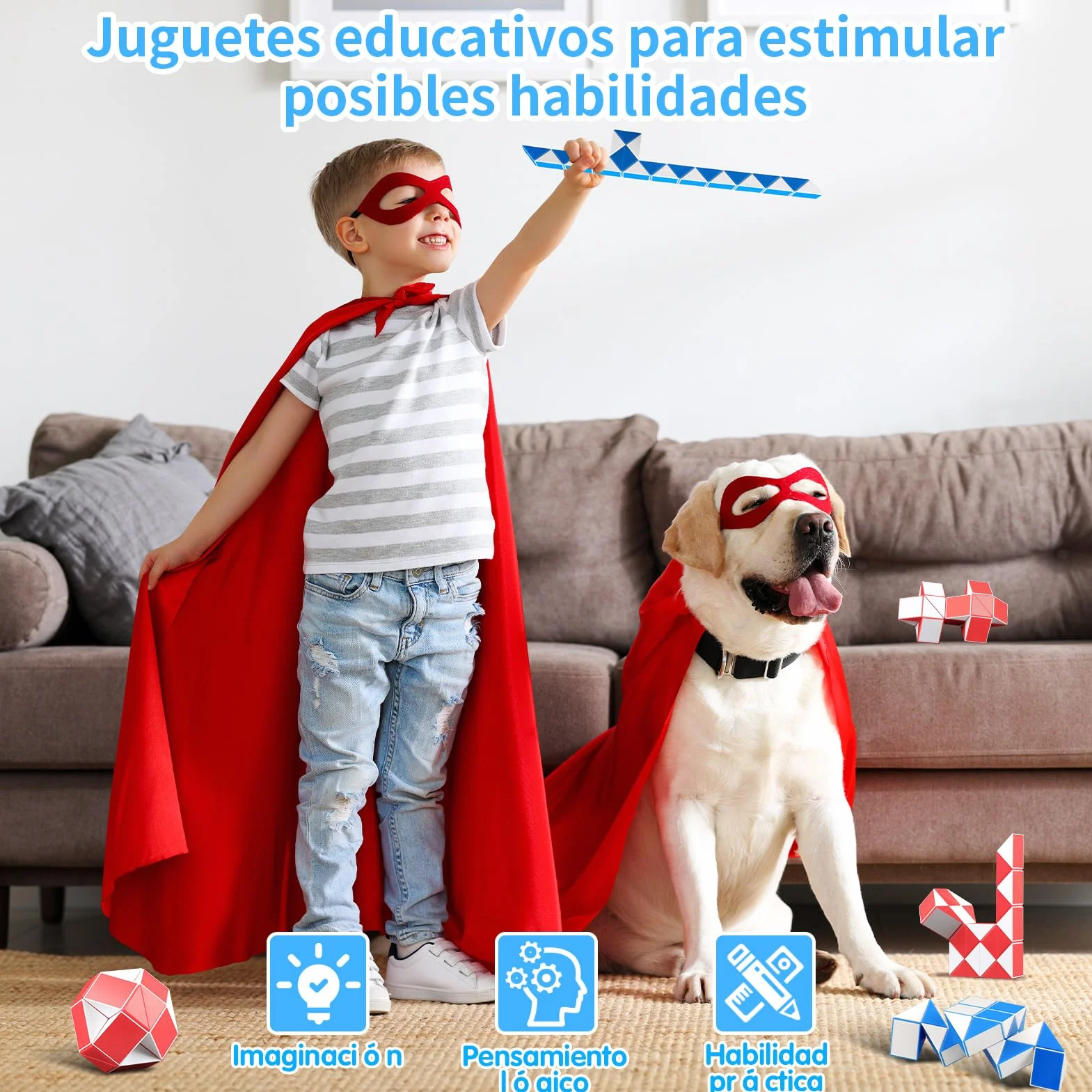Cubo Mágico Serpiente 2 Paquetes 24 Piezas Rompecabezas Twist Fidget Juguetes Educativos