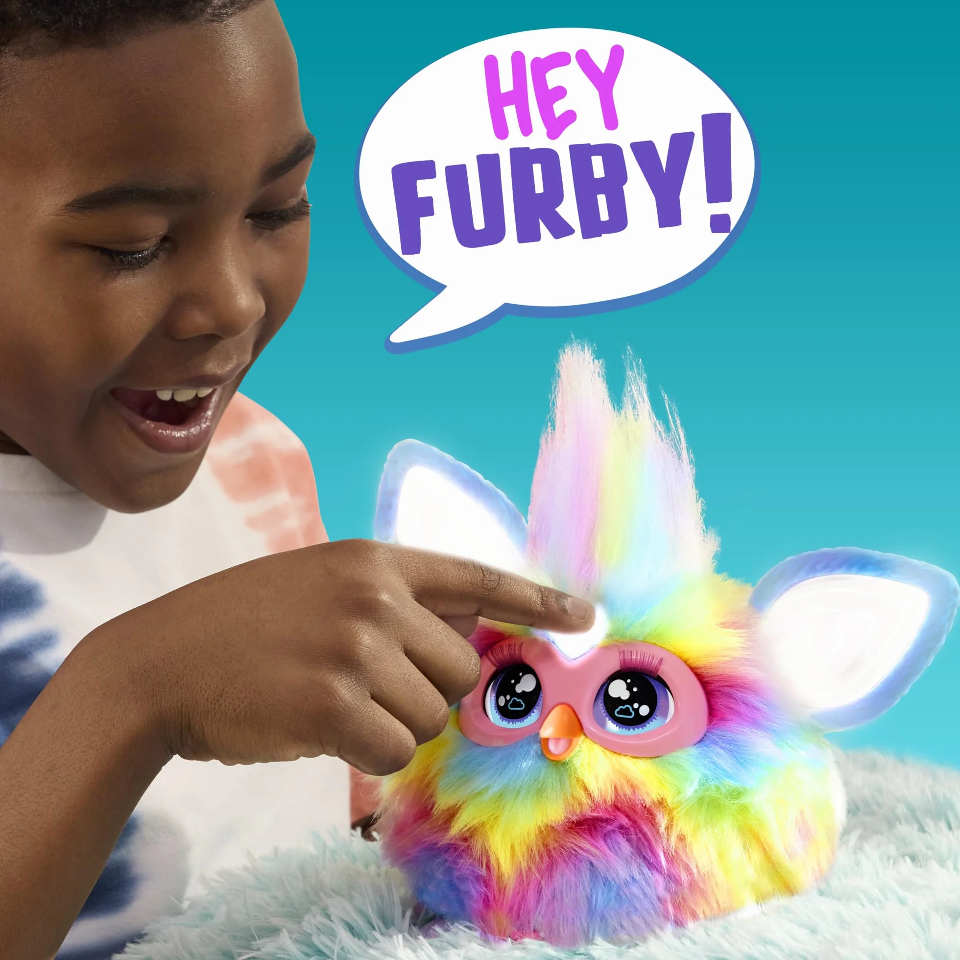 Furby Tie Dye, 15 accesorios de moda, juguetes interactivos de peluche para niñas y niños de 6 años, animatronic activado por voz