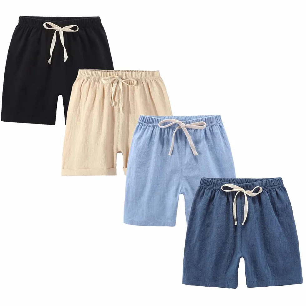 FedMois Pantalones Cortos Algodón Cintura Elástica Niño Pack 4