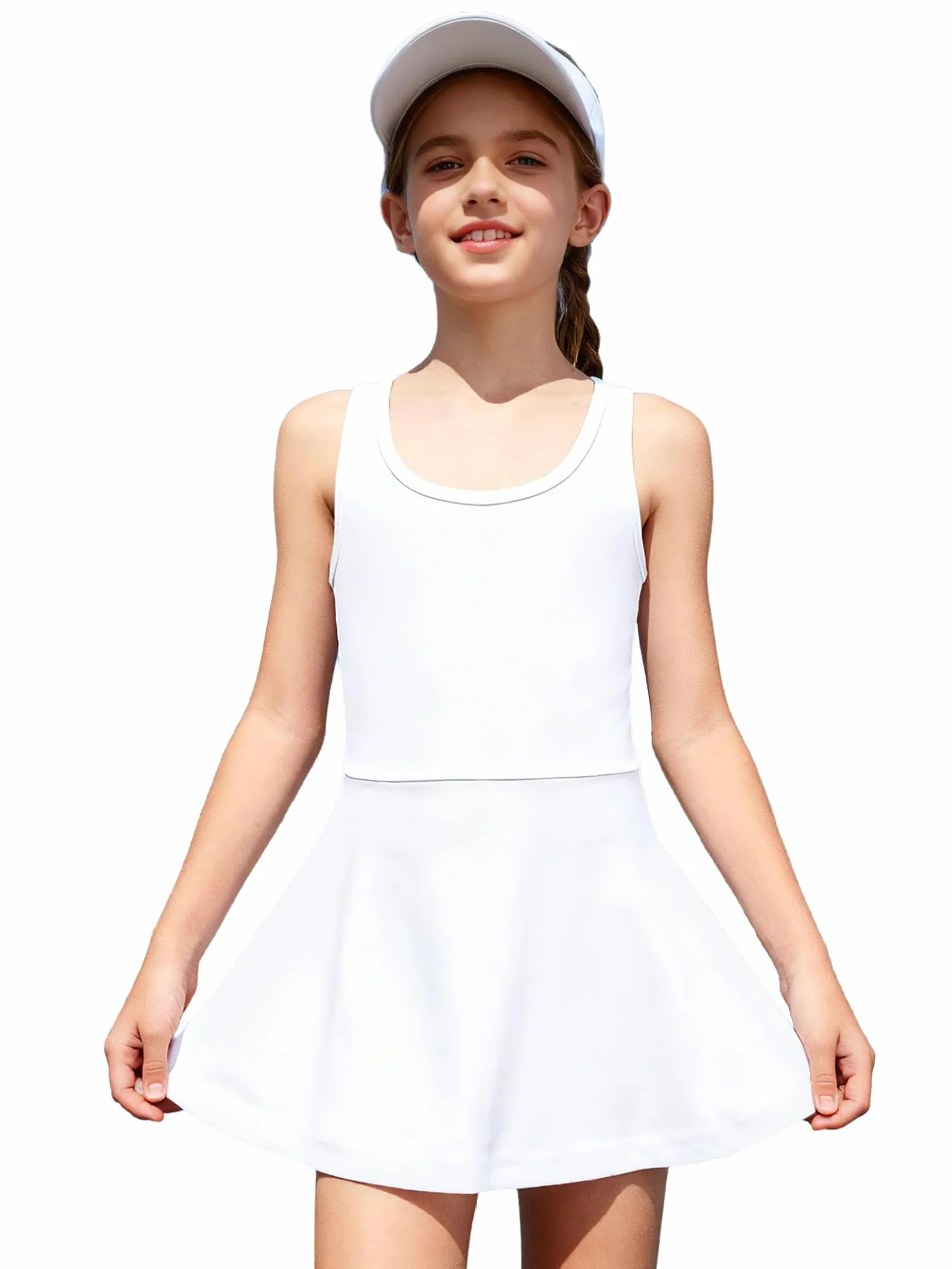 Traje de tenis sin mangas espalda cruzada para niños y niñas