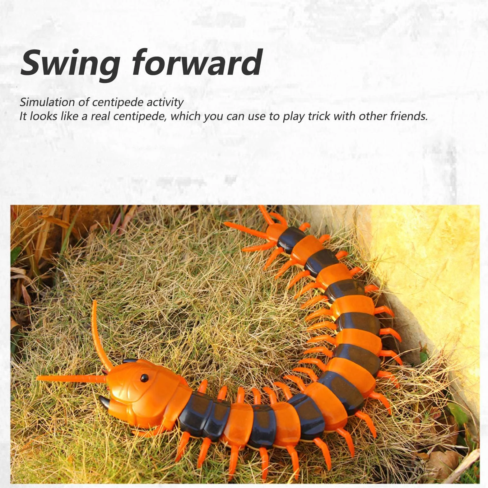 Juguete de Ciempiés con Control Remoto Simulación de Scolopendra Realista Operado por Infrarrojos Movimiento Rápido Cuerpo Flexible Ojos Intermitentes Juego de Trucos para