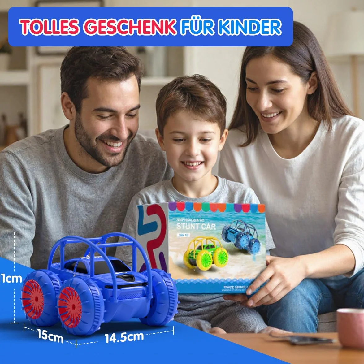 ifollower Coche teledirigido de Carga Directa 2.4GHz 4x4 Monster Truck Drift Cars con luz LED Rotación de 360° Juguetes acuáticos al Aire Libre Regalo Niña Niño 3-12 Años
