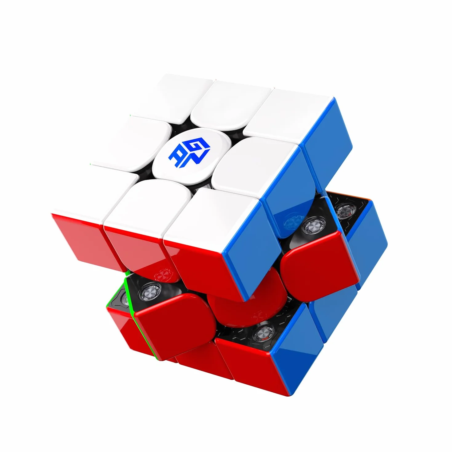 GAN V100 Maglev Speed Cube 3x3, Magnético Cubo Ultraligero de 64 g, Profesional Original Cubos de Velocidad, Apto Tanto para Niños como para Adultos, UV Version, Superficie Interior Negro 55mm