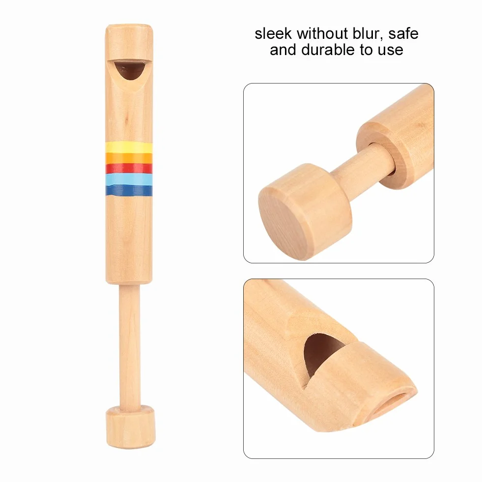 RiToEasysports Fipple de Madera Piccolo, Instrumento Educativo de Flauta de Madera para niños, Regalo de Juguete