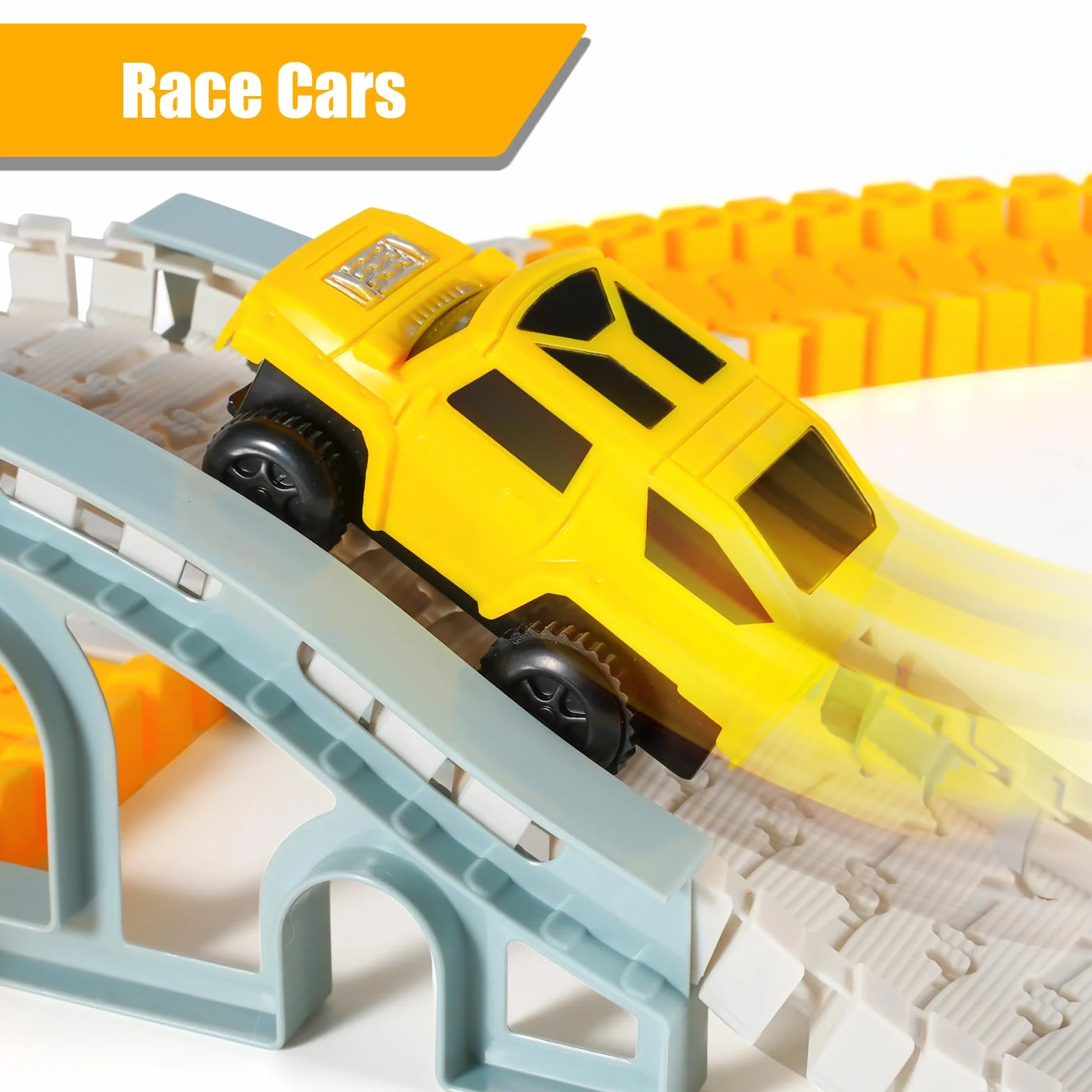 kizplays 260 Piezas Car Racing Track 6 Excavator Toy Autopista de 3 4 5 6 Años Flexible Track Crane Games Electric Car para Niños Regalo