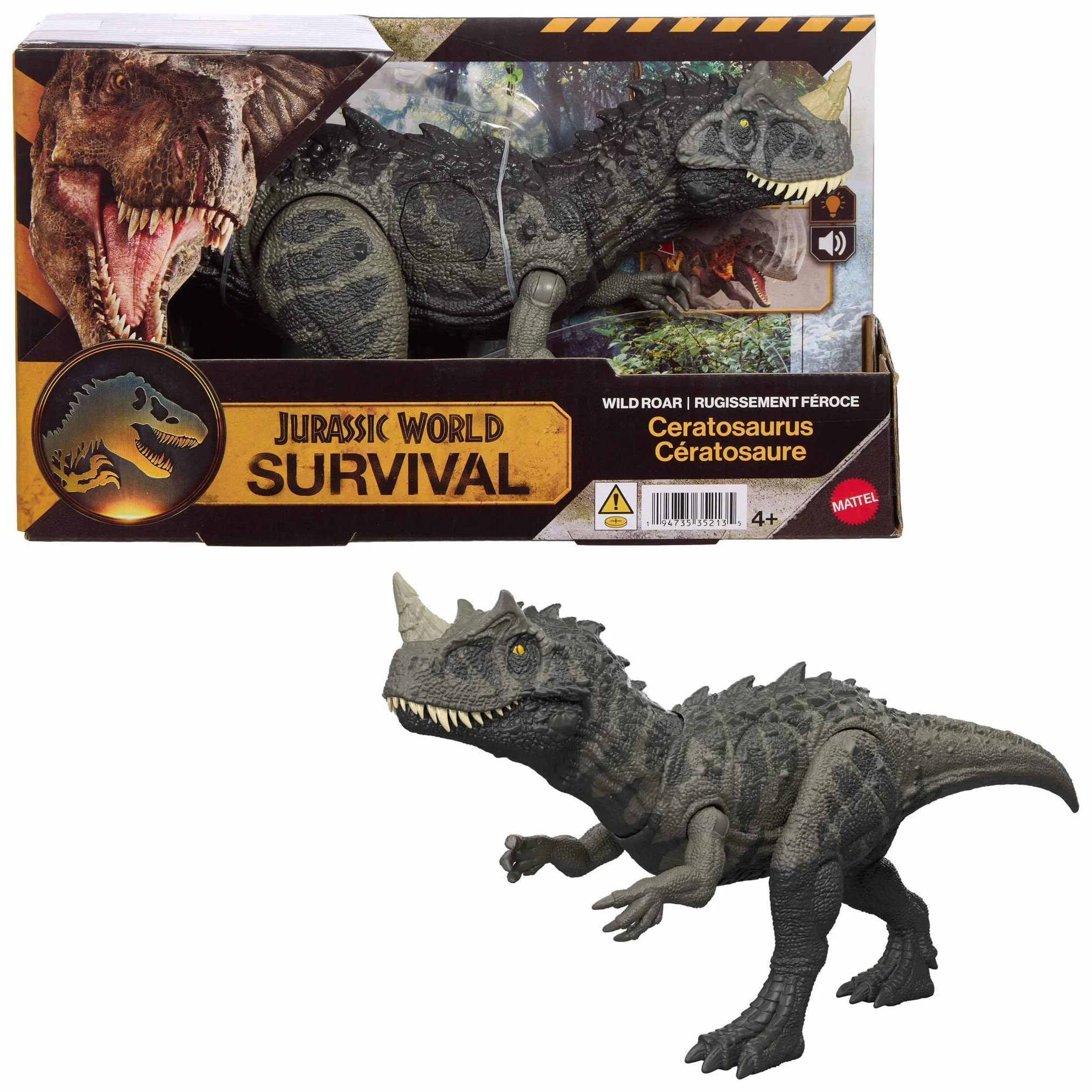 Mattel Jurassic World Rugido Salvaje Figuras de Dinosaurio Ataque Mordisco Sonido Juguete Articulado Juego Digital