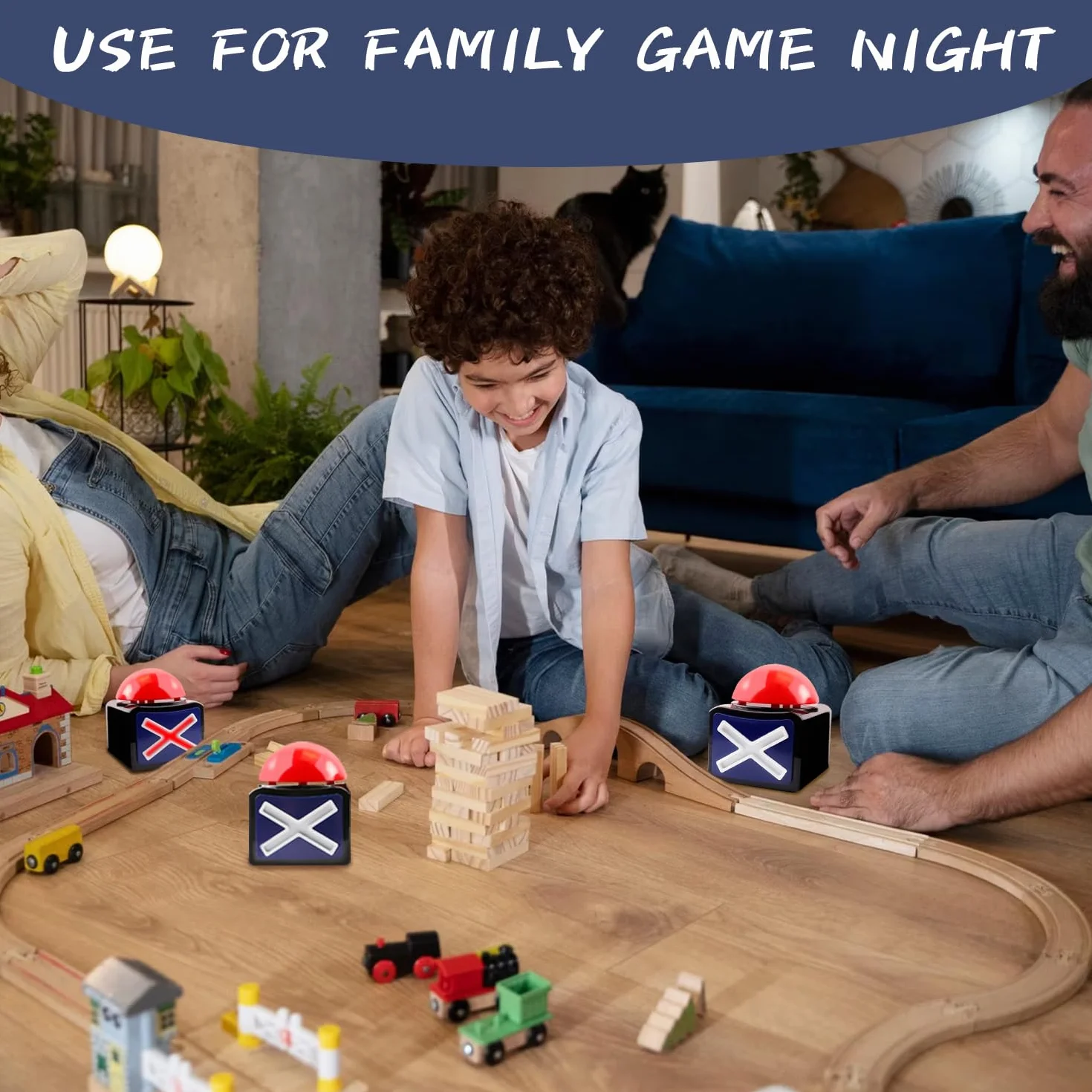 Juego Respuesta Buzzer con Sonido y Luces - Juego Show Buzzer para Familia Feud - 6 Piezas