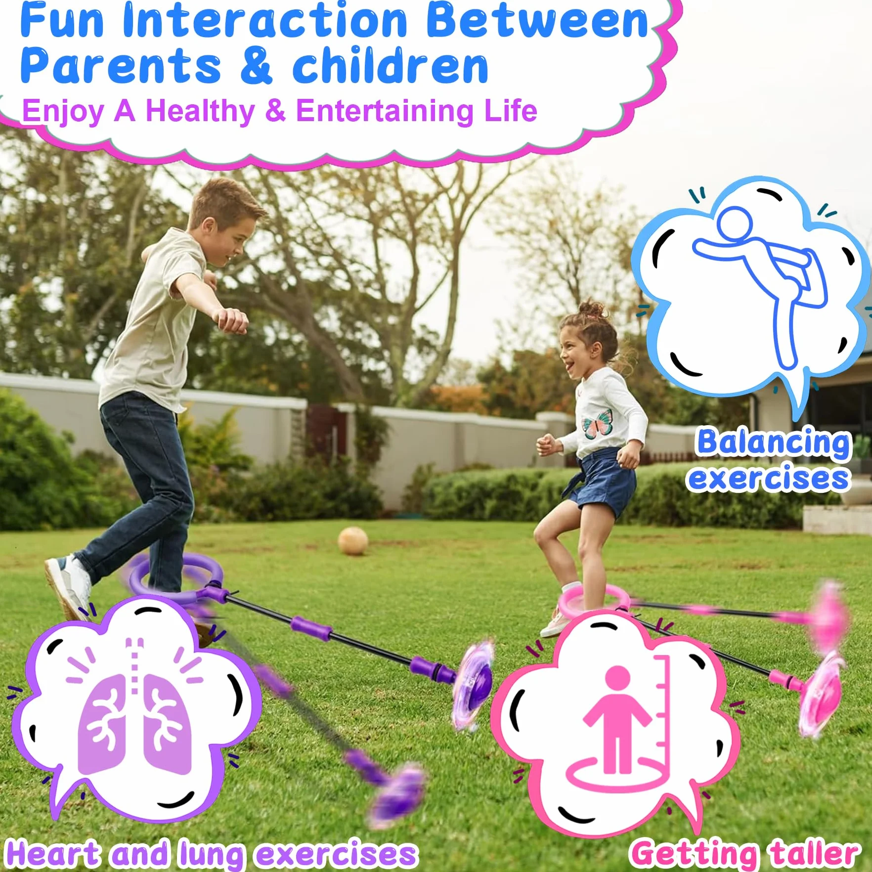 TZEKING Bola de Salto de Tobillo Intermitente Plegable Colorida con Conteo de Tiempo (Rosa)