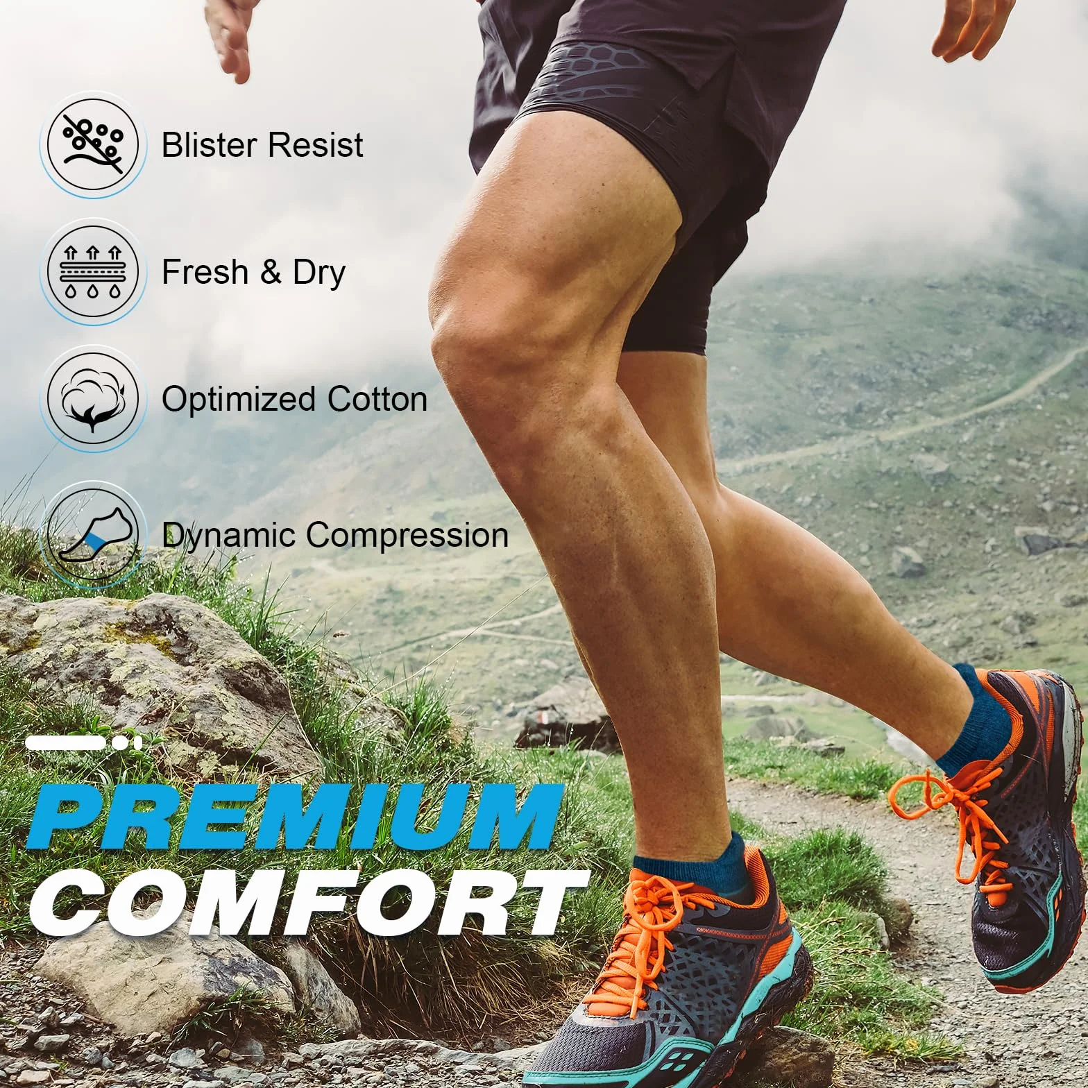 Calcetines Tobilleros Hombre Mujer Anti-ampollas Transpirables Running 6 Pares 43-46 37-42 47-50